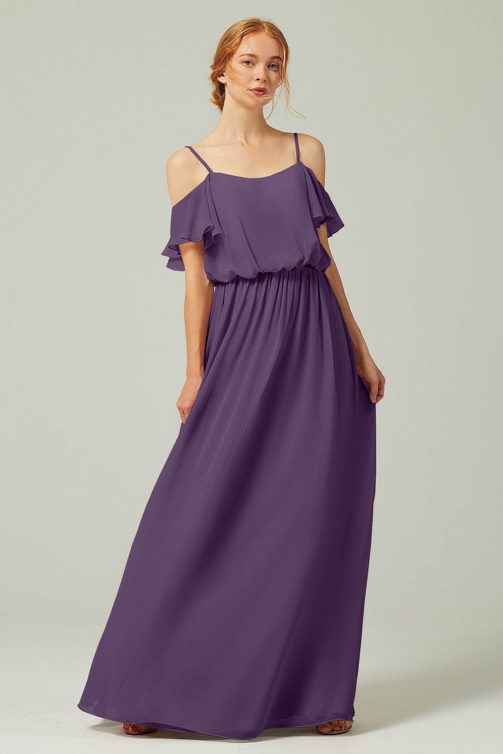 A-Line Floor Length Chiffon Bridesmaid Dress CB0300