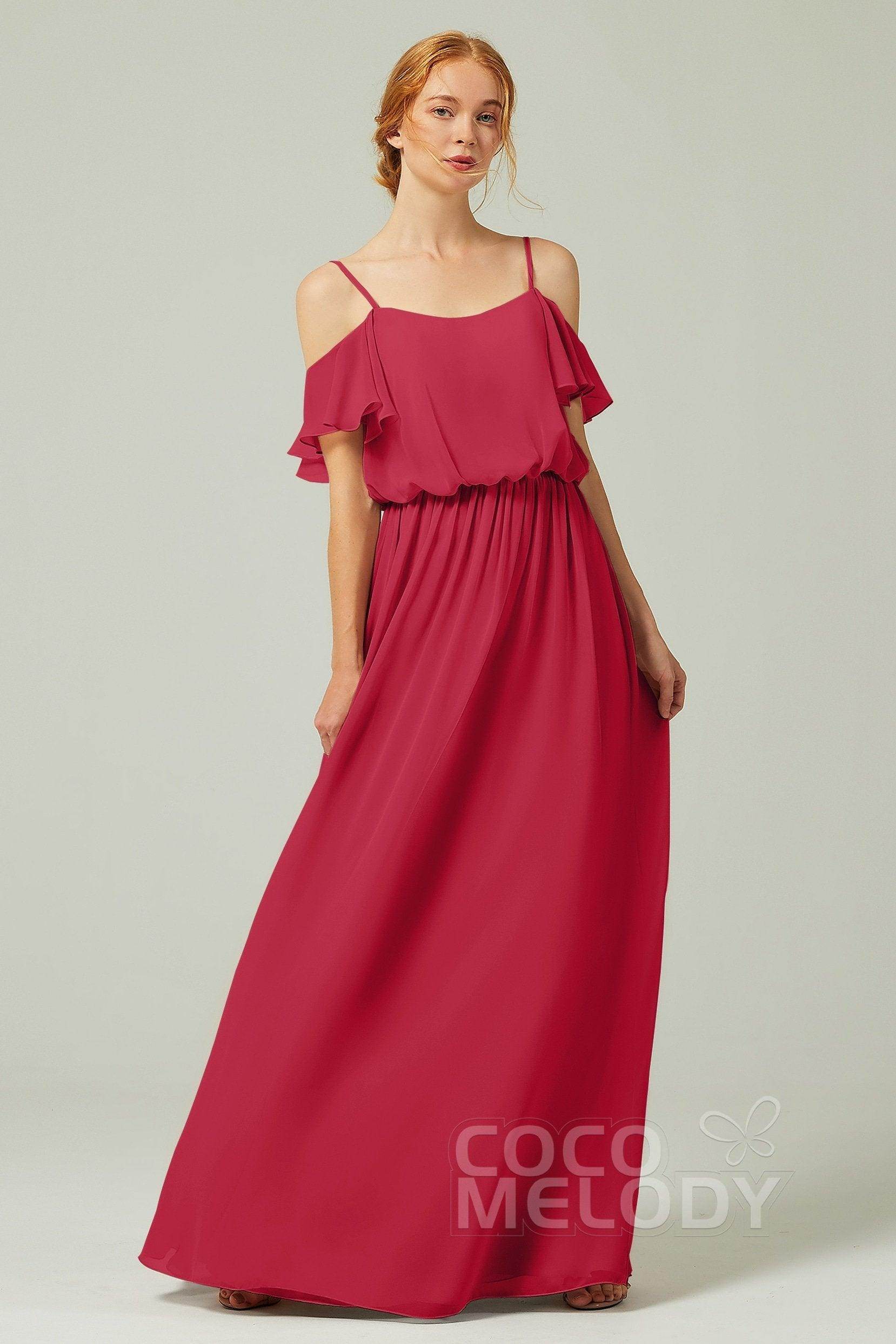 A-Line Floor Length Chiffon Bridesmaid Dress CB0300