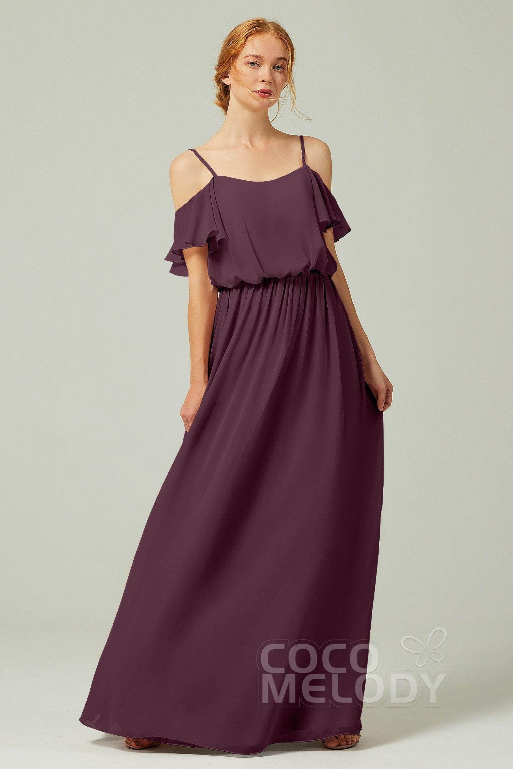 A-Line Floor Length Chiffon Bridesmaid Dress CB0300