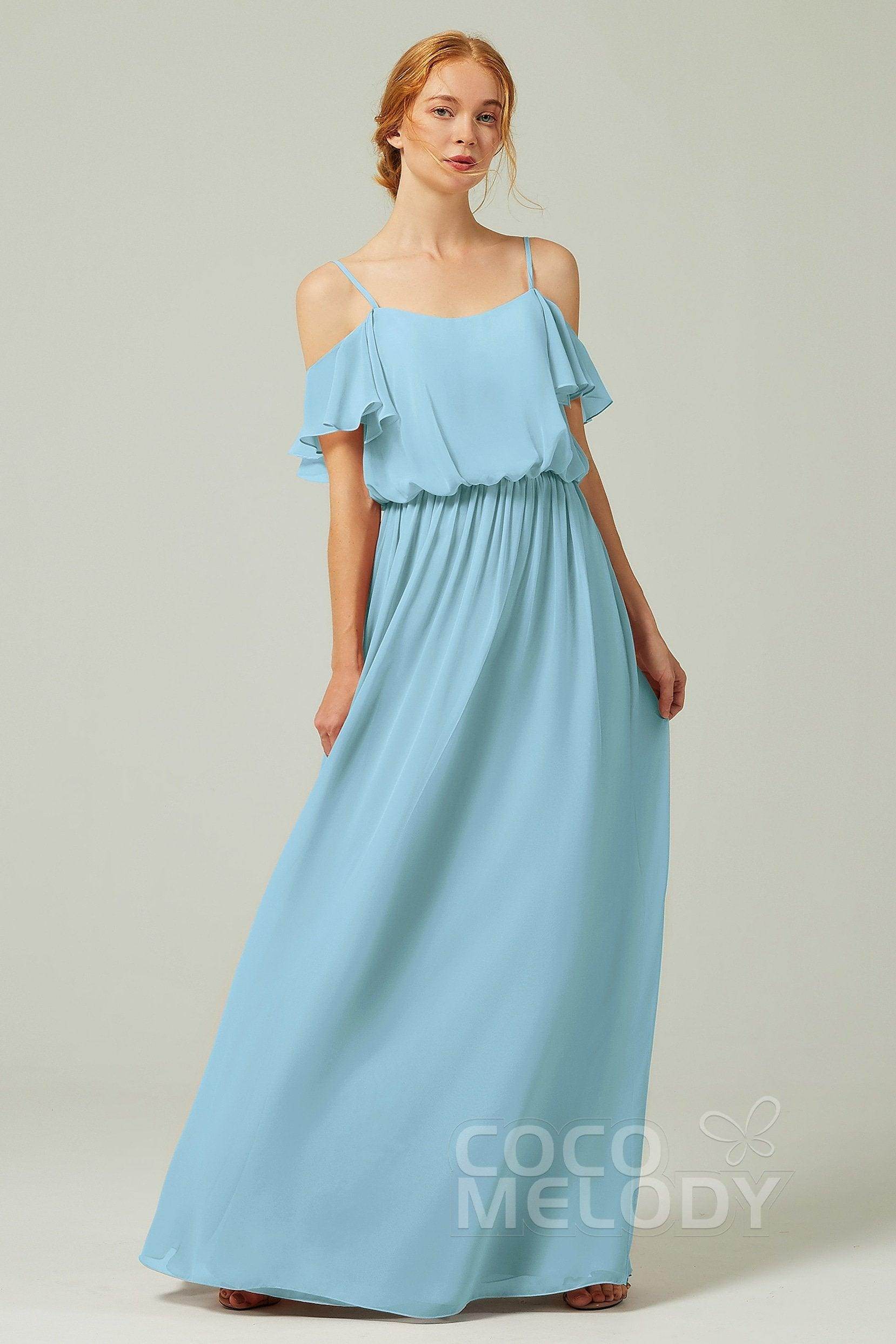 A-Line Floor Length Chiffon Bridesmaid Dress CB0300