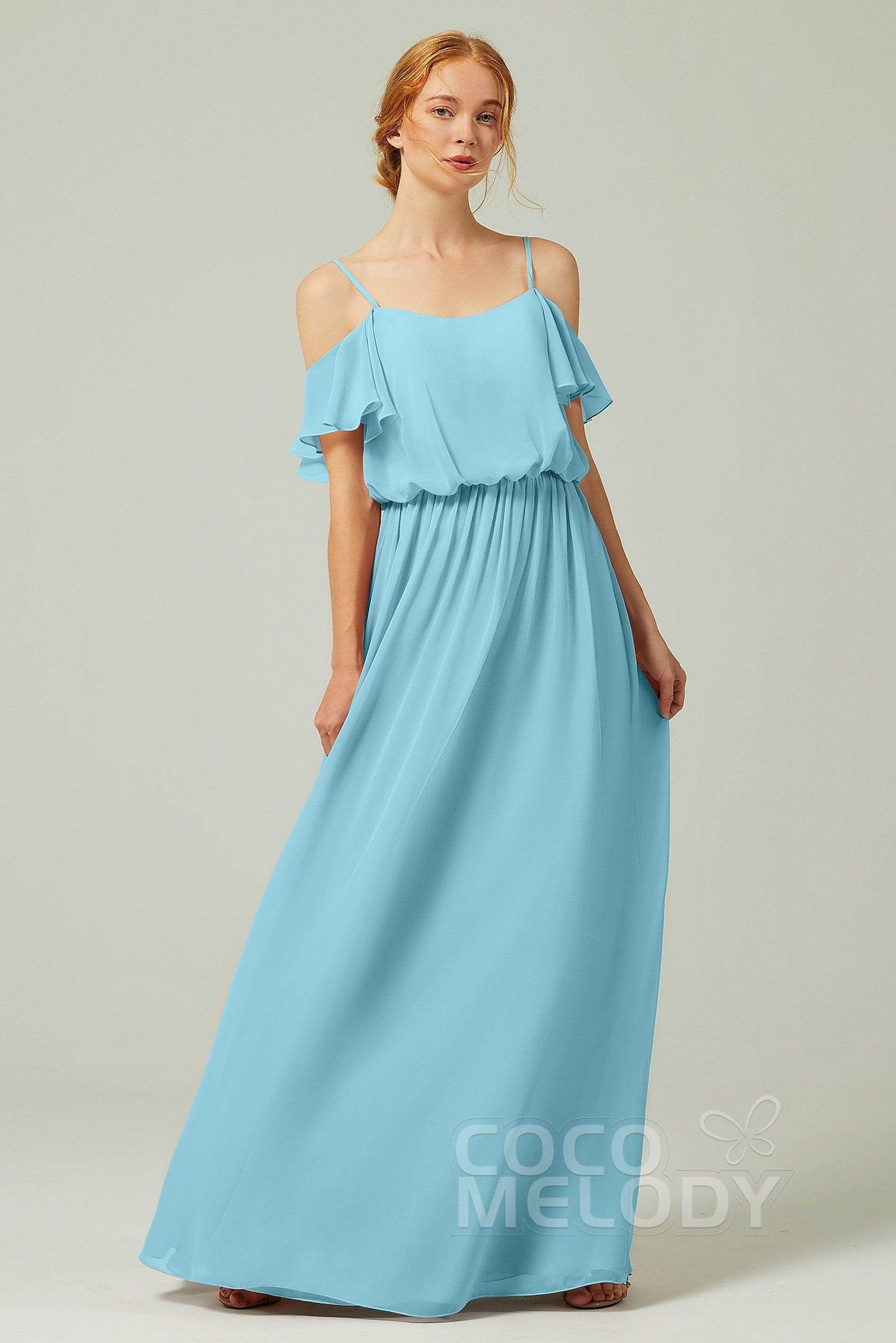 A-Line Floor Length Chiffon Bridesmaid Dress CB0300