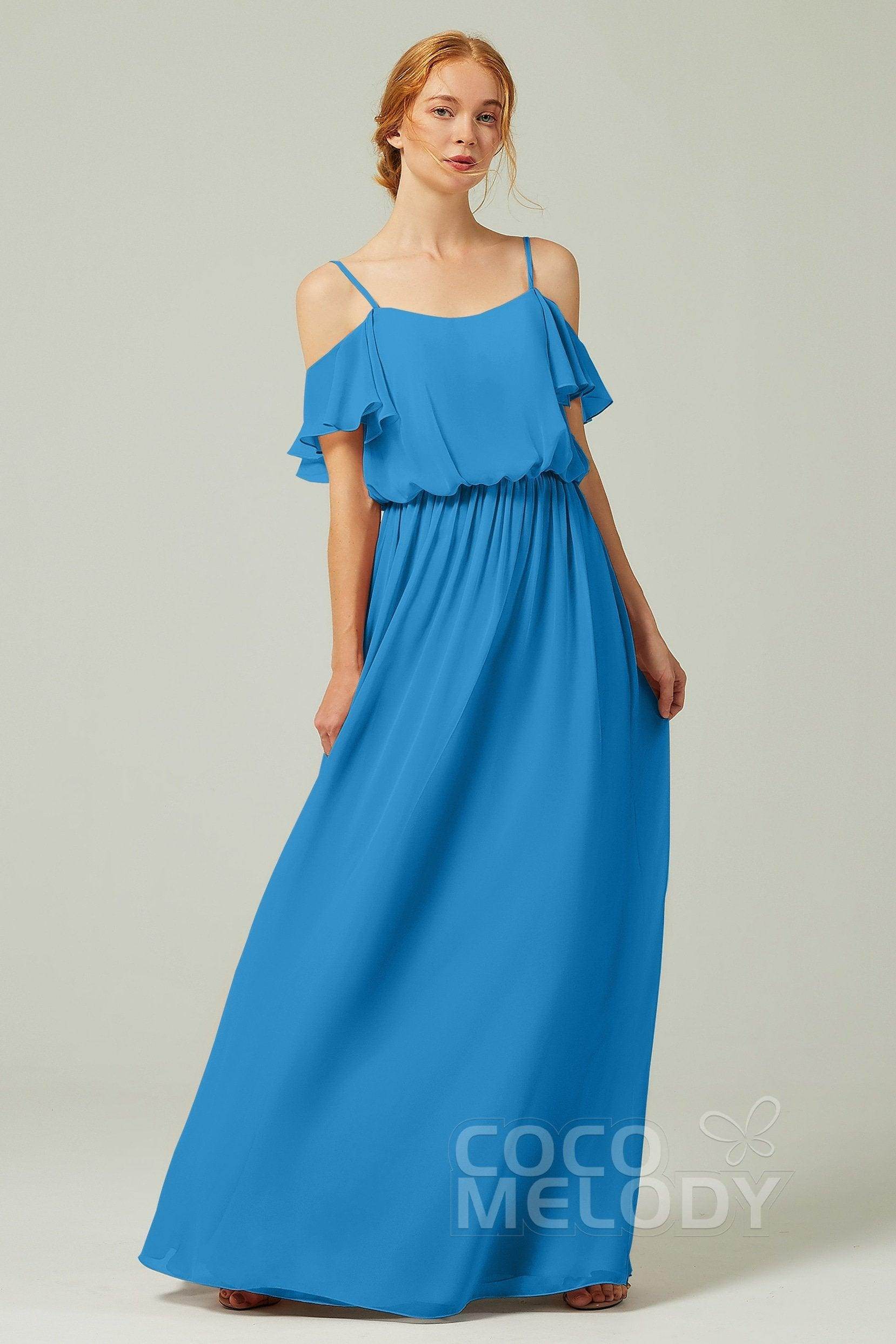 A-Line Floor Length Chiffon Bridesmaid Dress CB0300
