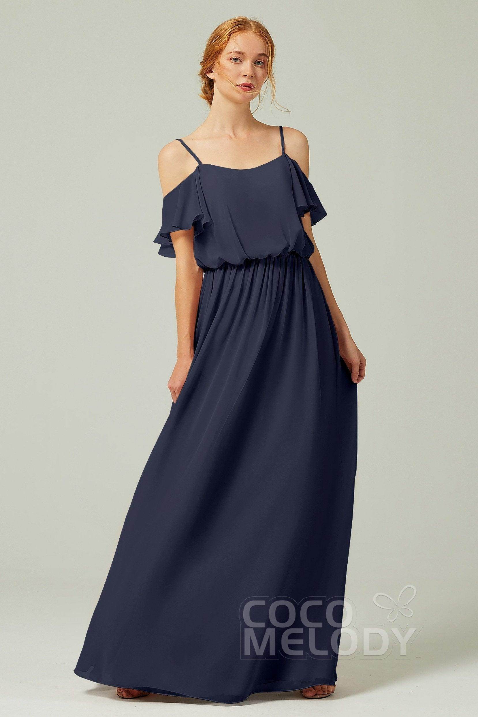 A-Line Floor Length Chiffon Bridesmaid Dress CB0300