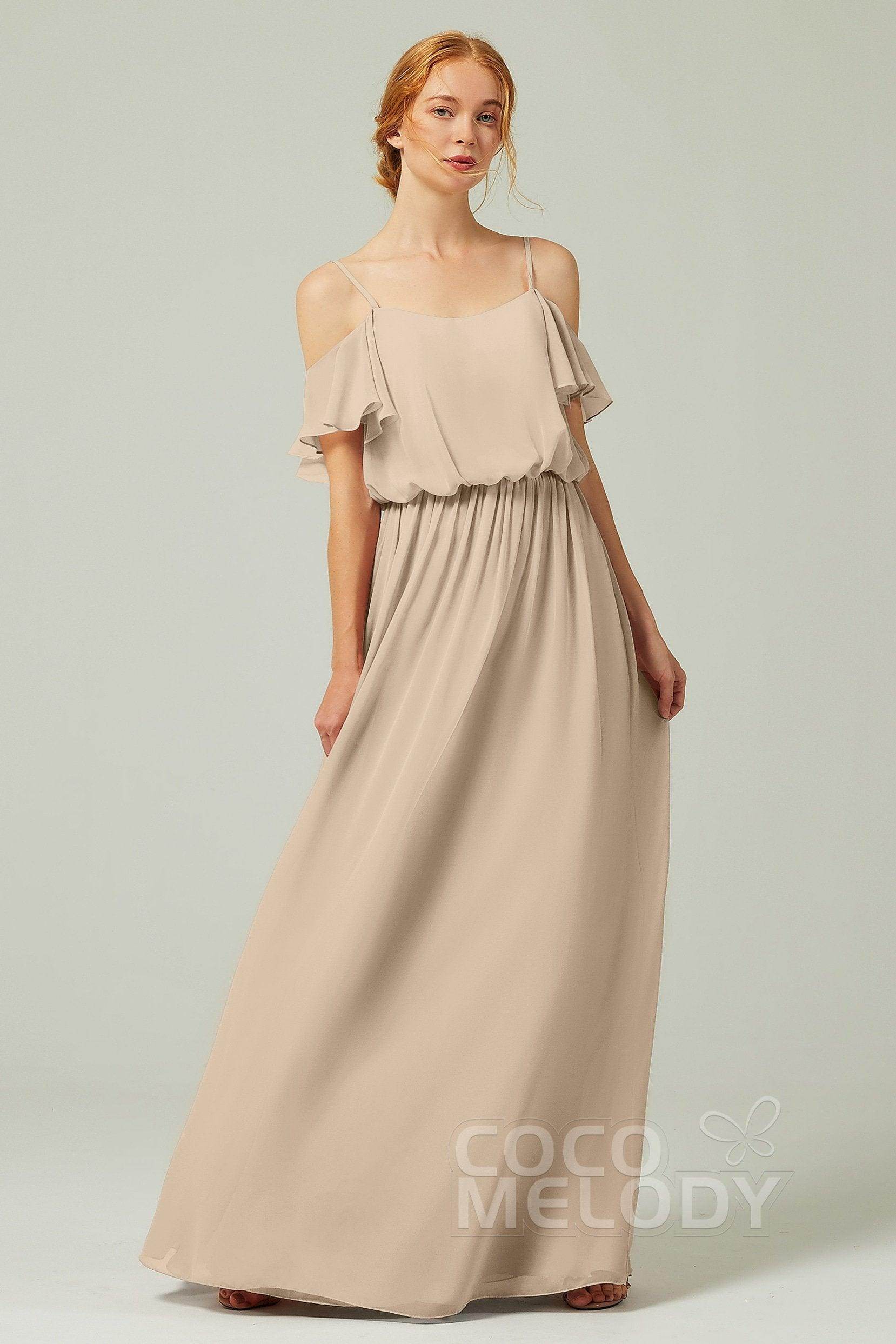 A-Line Floor Length Chiffon Bridesmaid Dress CB0300