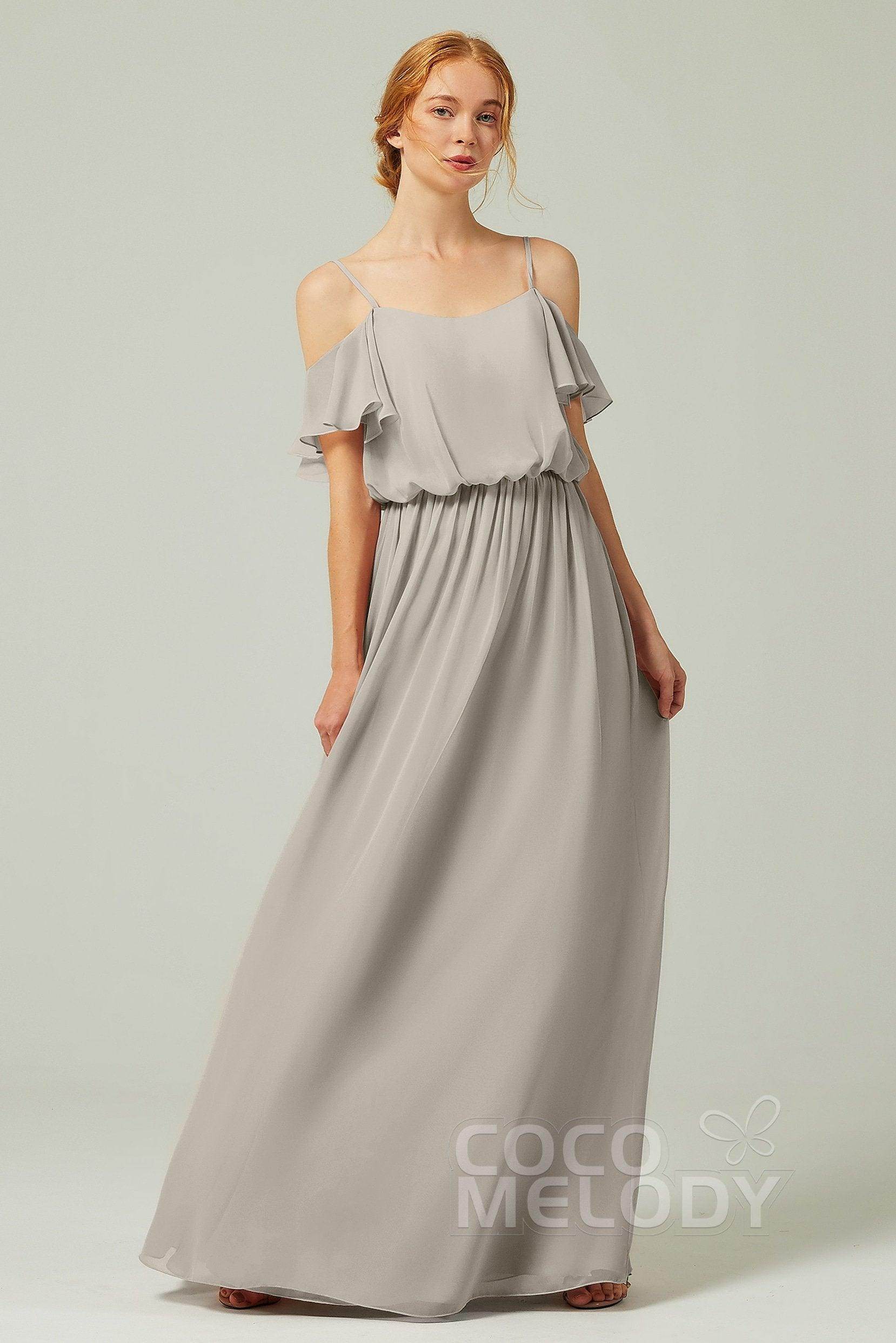 A-Line Floor Length Chiffon Bridesmaid Dress CB0300