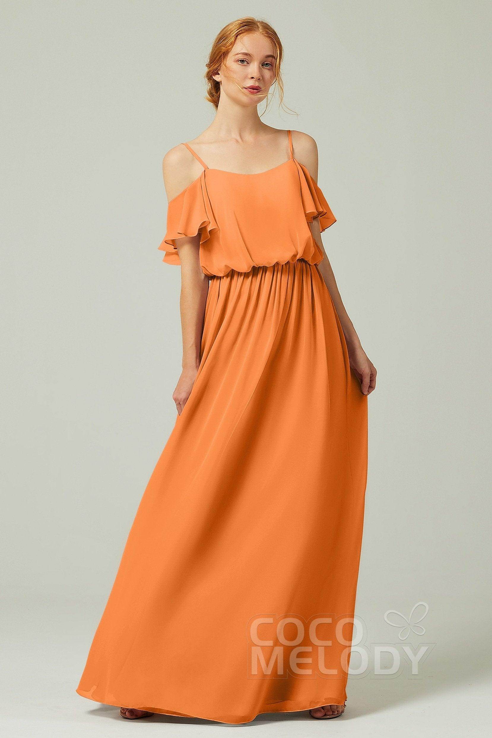 A-Line Floor Length Chiffon Bridesmaid Dress CB0300