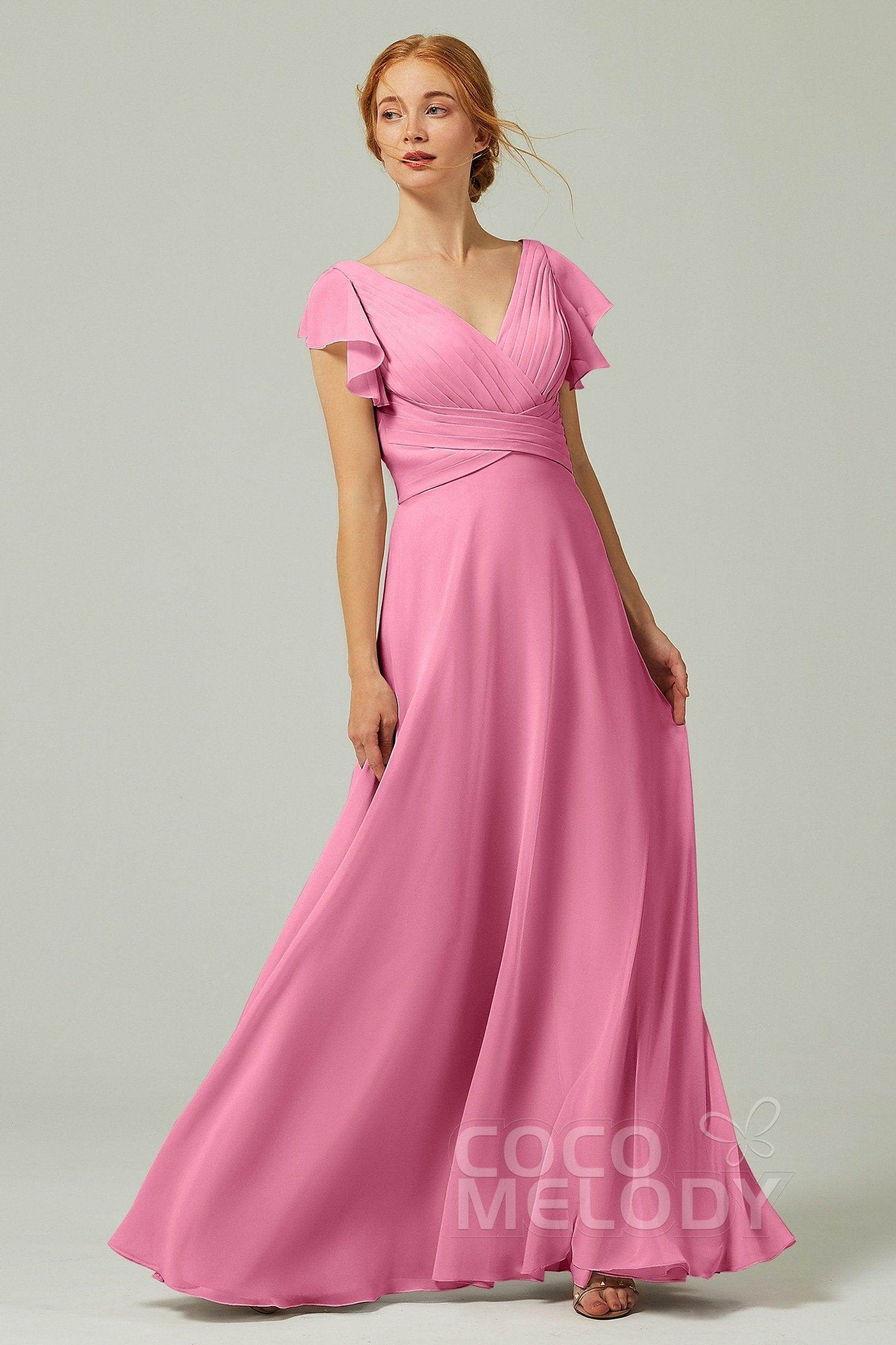 A-Line Floor Length Chiffon Bridesmaid Dress CB0302PS