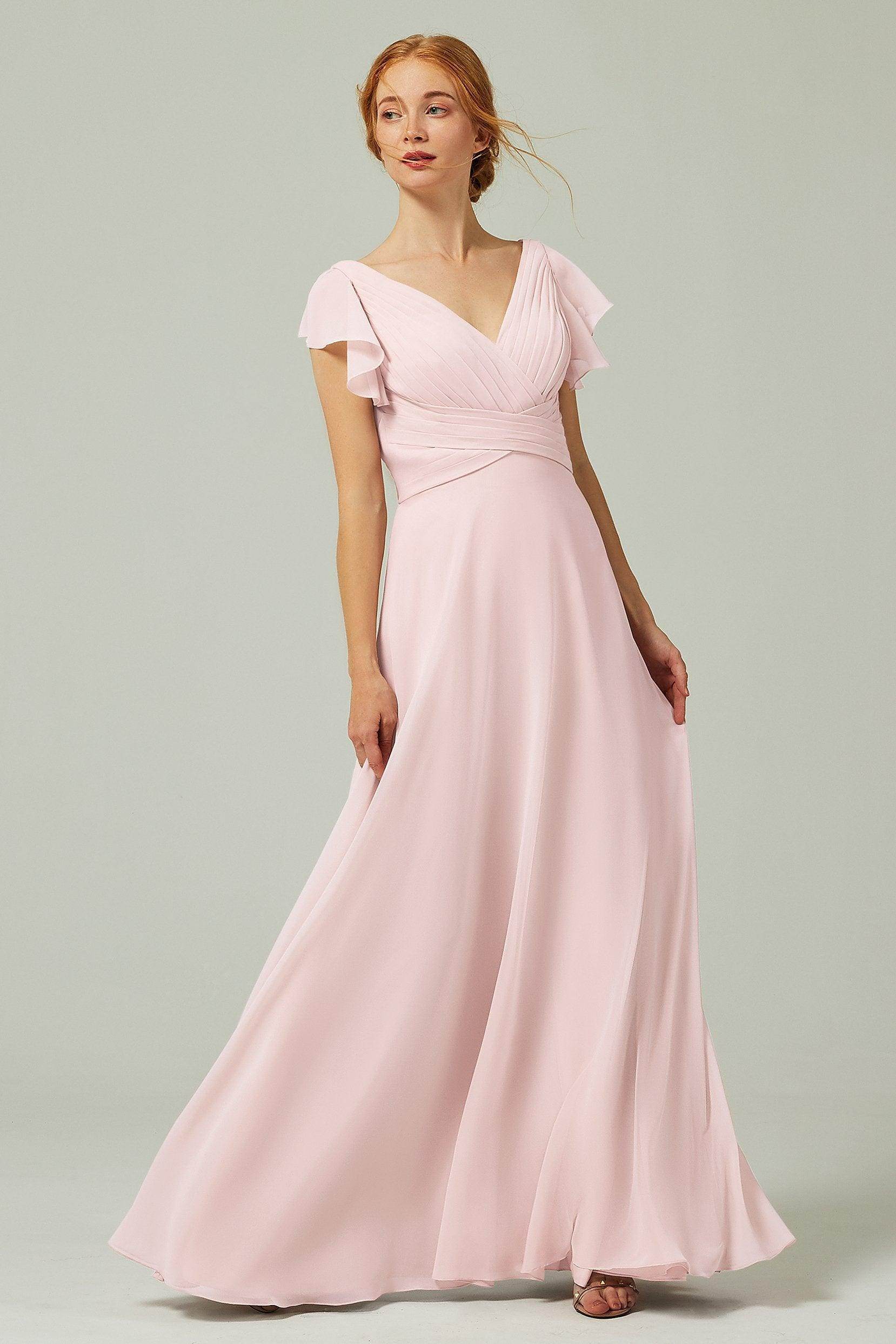 A-Line Floor Length Chiffon Bridesmaid Dress CB0302