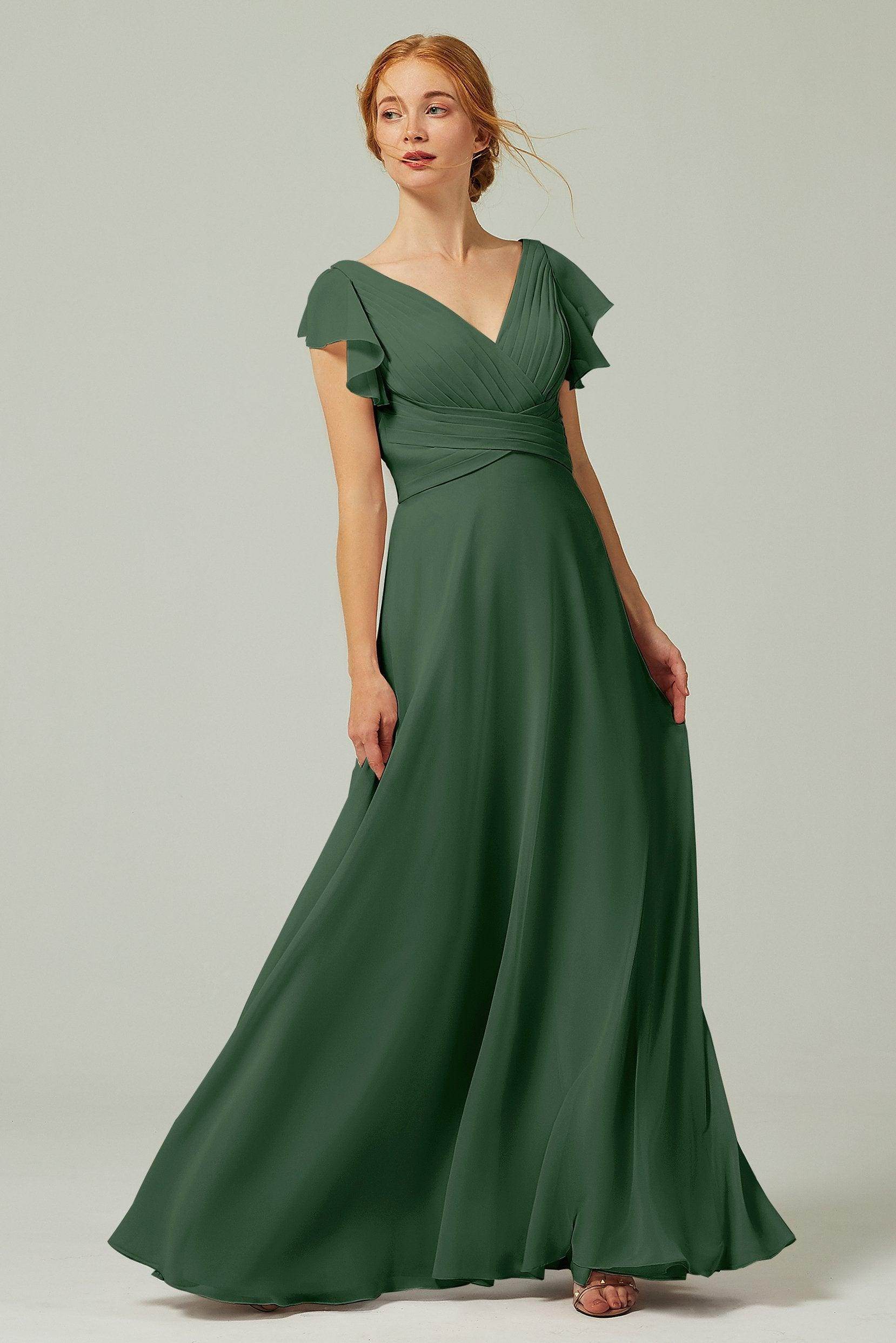 A-Line Floor Length Chiffon Bridesmaid Dress CB0302PS