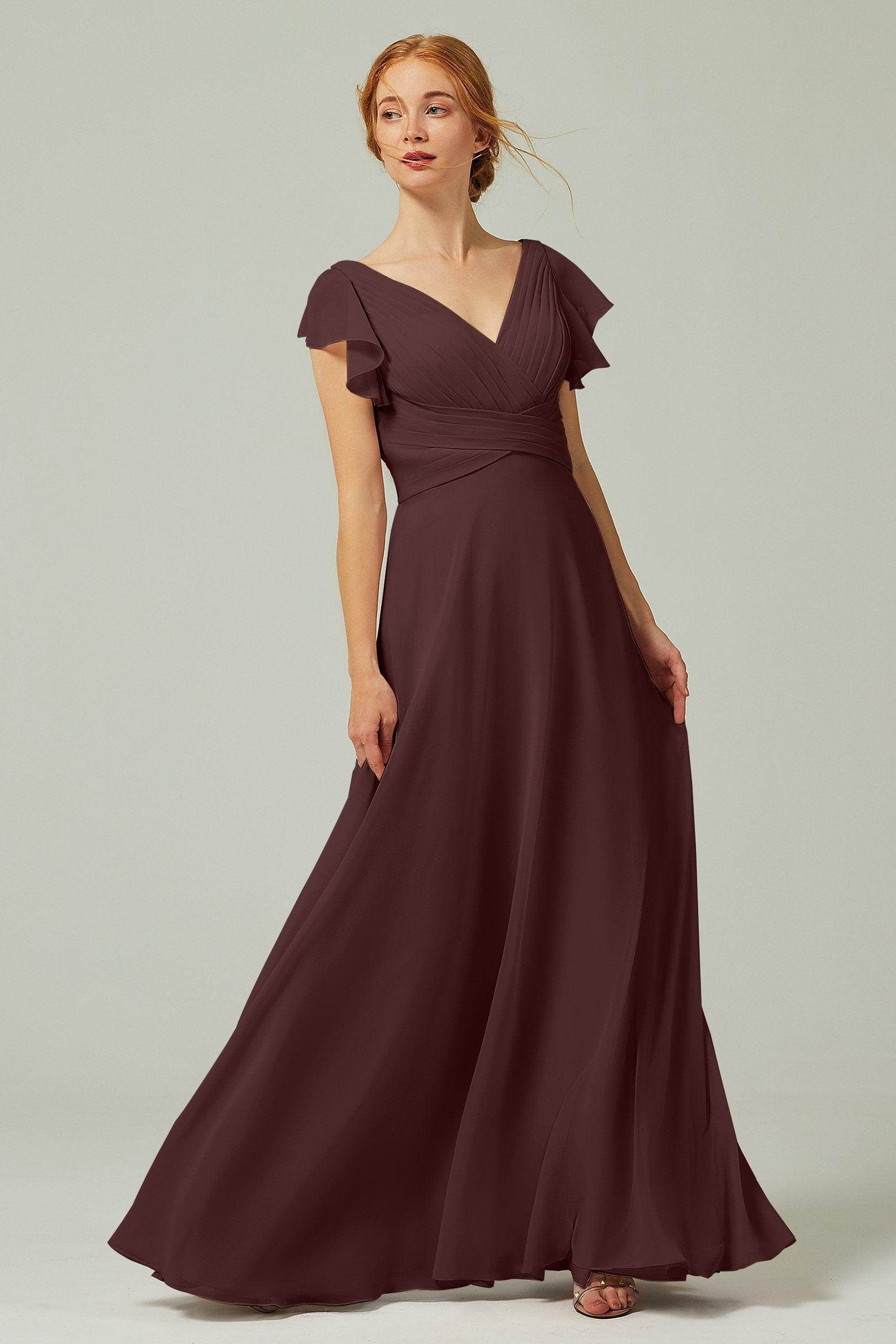 A-Line Floor Length Chiffon Bridesmaid Dress CB0302PS