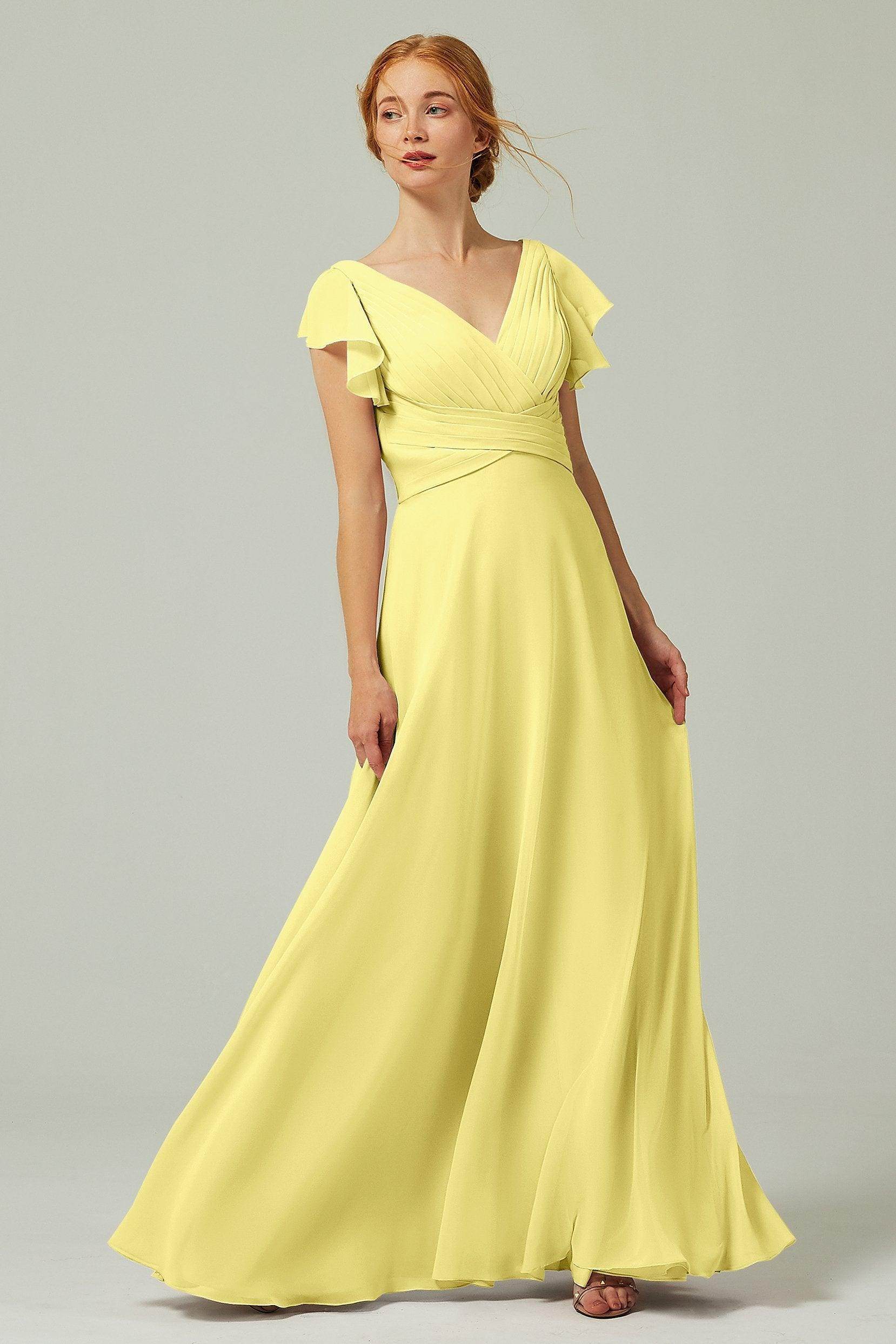 A-Line Floor Length Chiffon Bridesmaid Dress CB0302PS