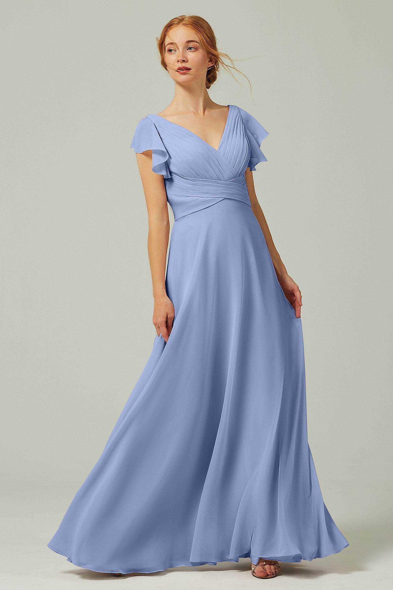 A-Line Floor Length Chiffon Bridesmaid Dress CB0302PS