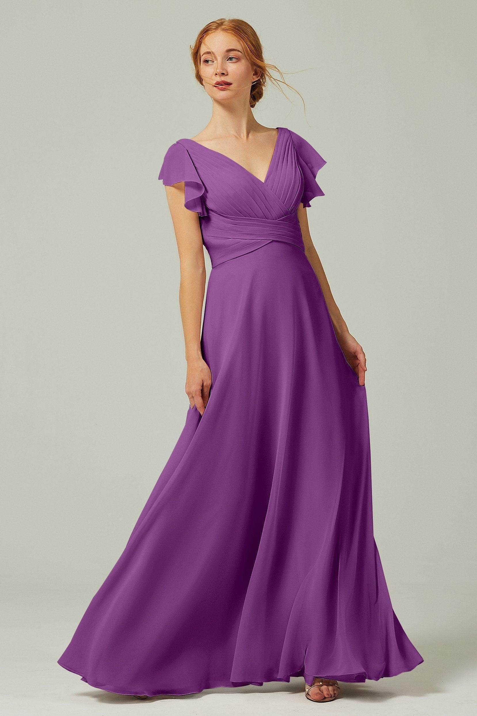 A-Line Floor Length Chiffon Bridesmaid Dress CB0302PS