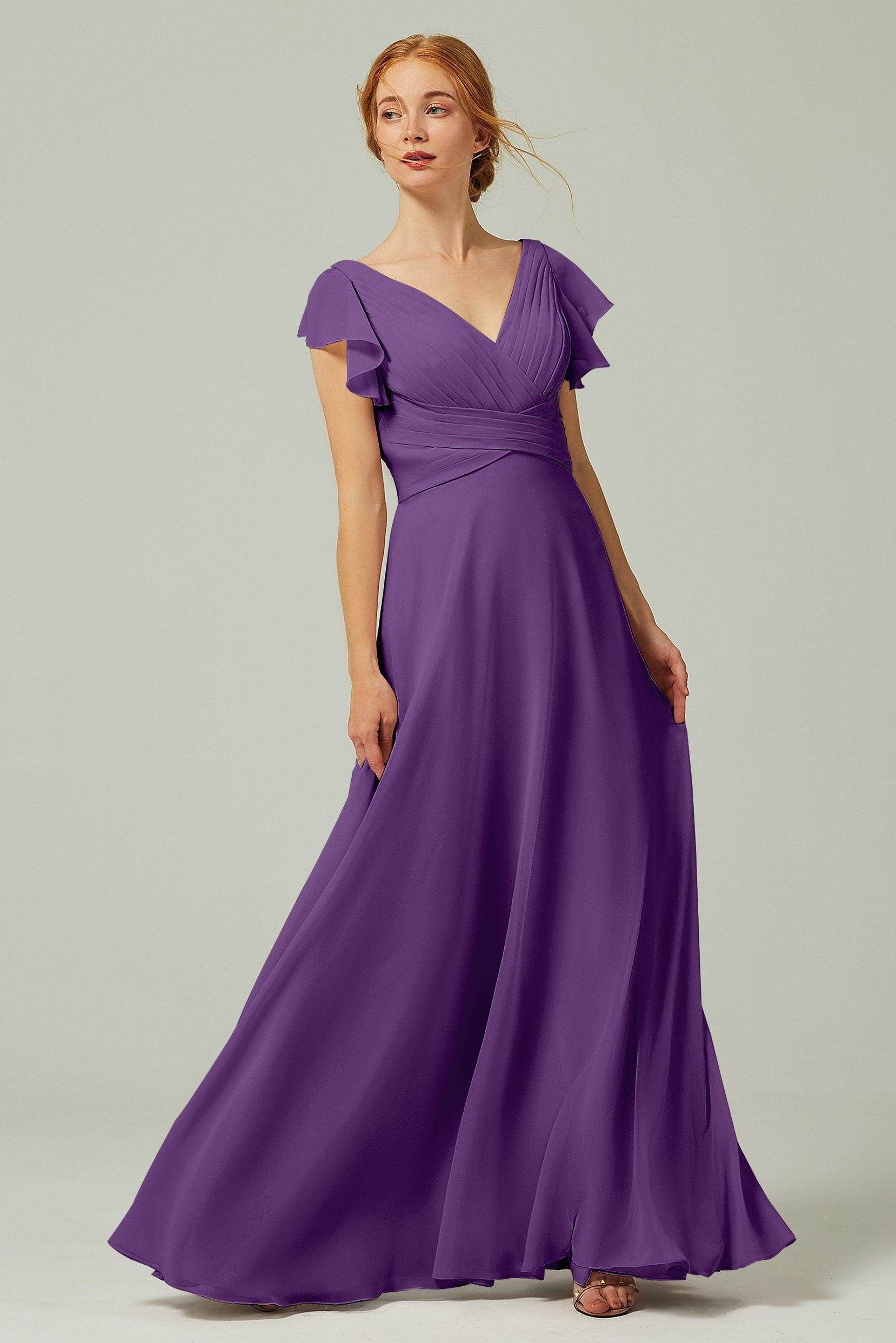 A-Line Floor Length Chiffon Bridesmaid Dress CB0302PS
