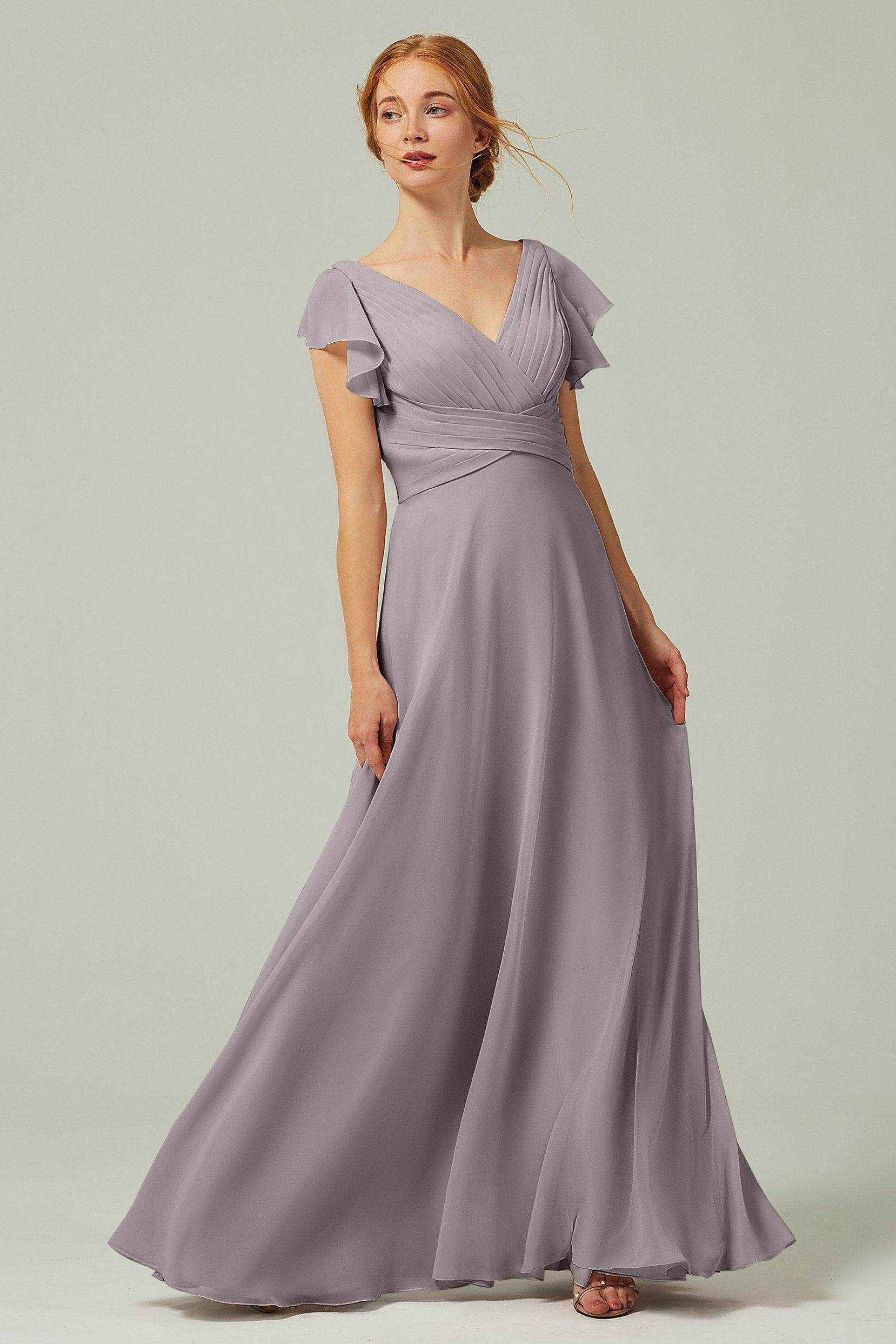A-Line Floor Length Chiffon Bridesmaid Dress CB0302PS