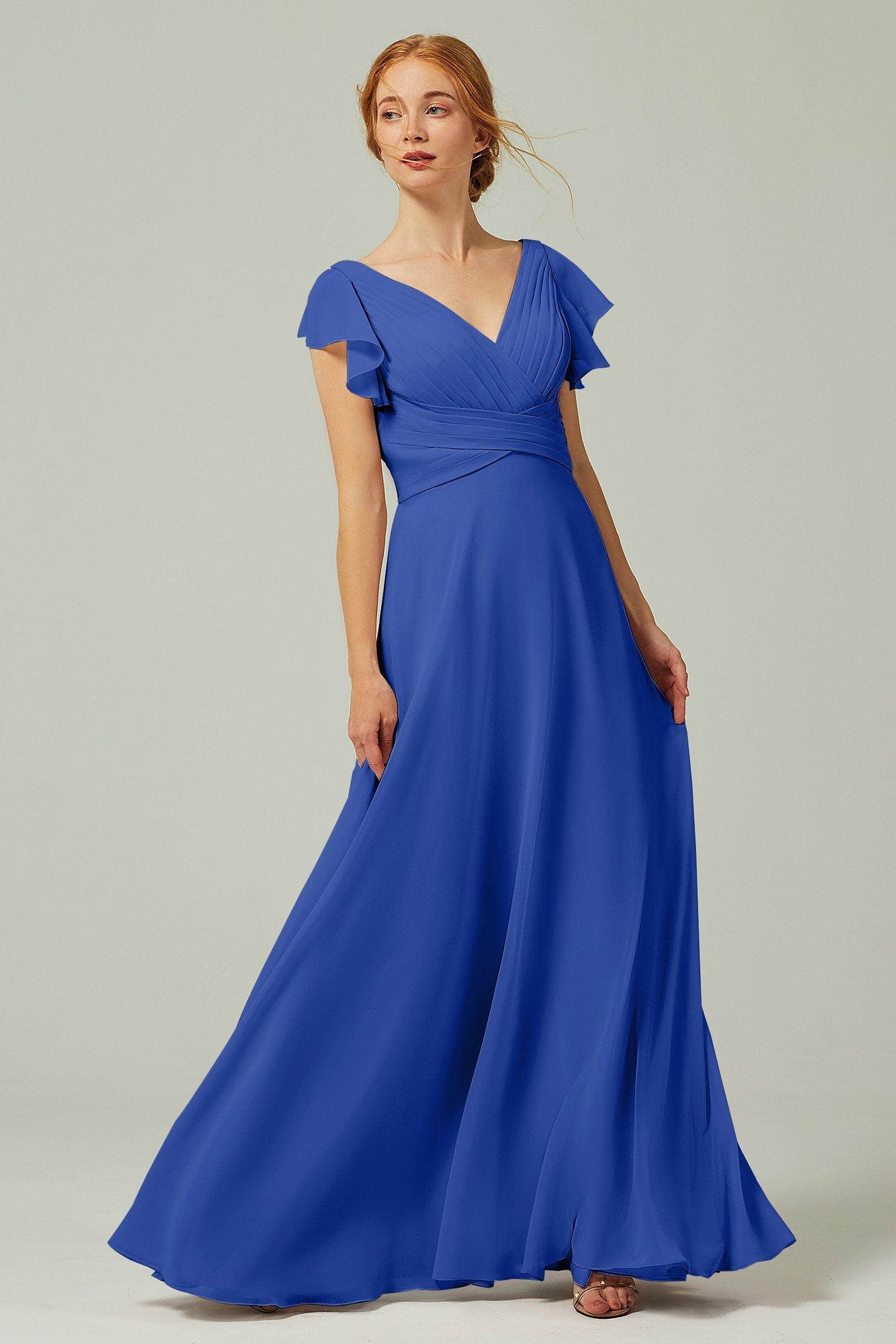 A-Line Floor Length Chiffon Bridesmaid Dress CB0302PS
