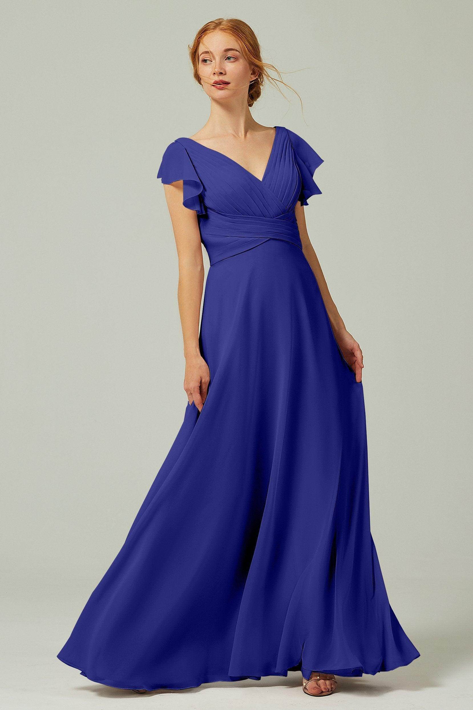 A-Line Floor Length Chiffon Bridesmaid Dress CB0302PS