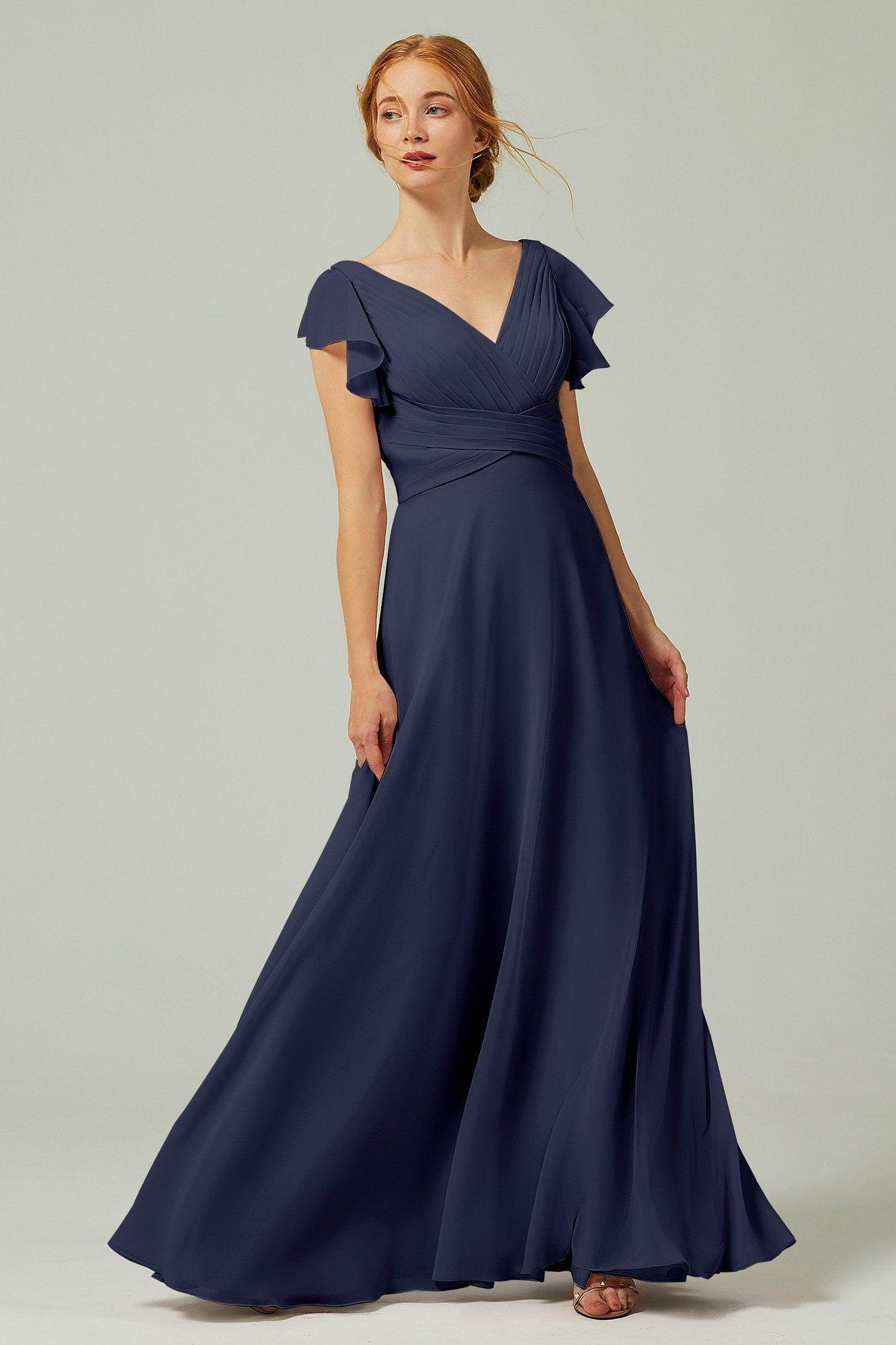 A-Line Floor Length Chiffon Bridesmaid Dress CB0302PS