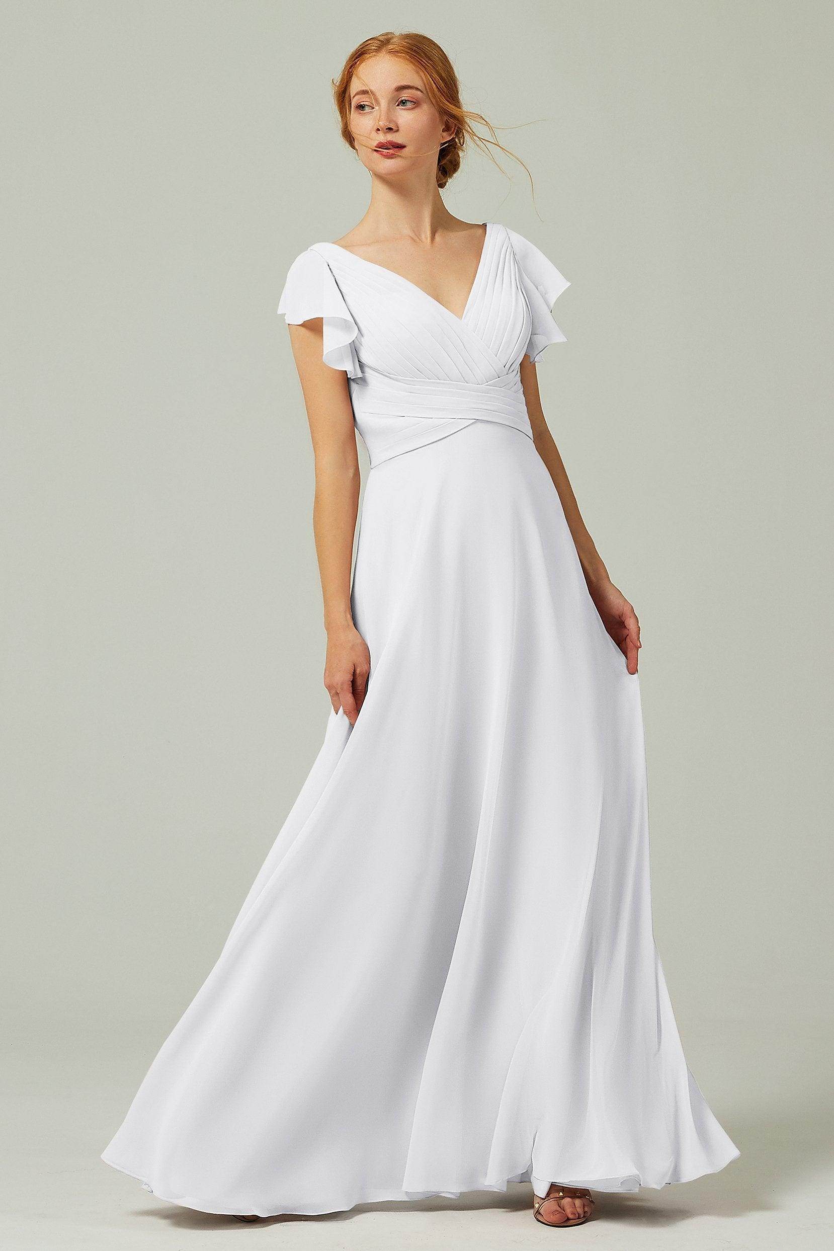 A-Line Floor Length Chiffon Bridesmaid Dress CB0302PS