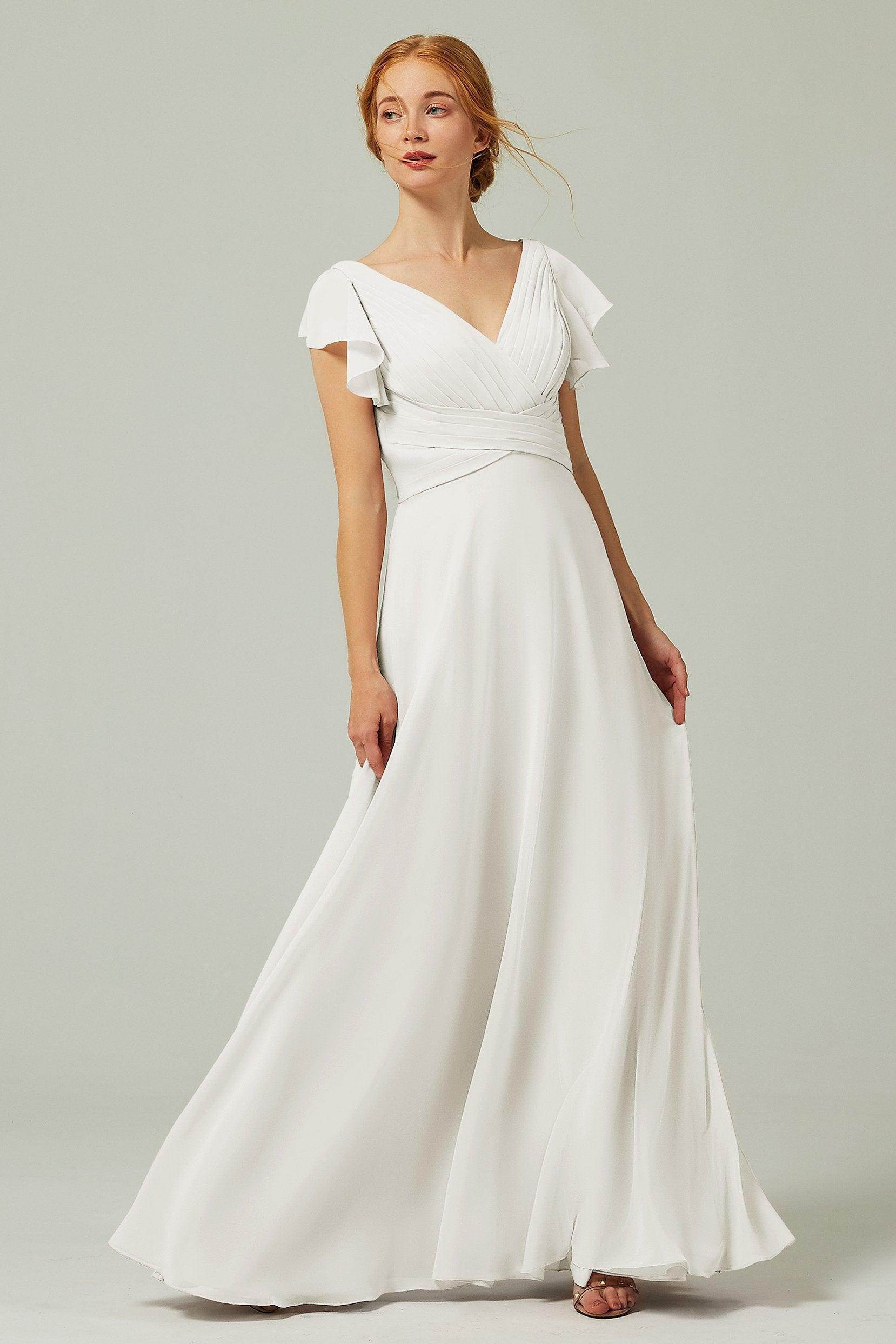 A-Line Floor Length Chiffon Bridesmaid Dress CB0302