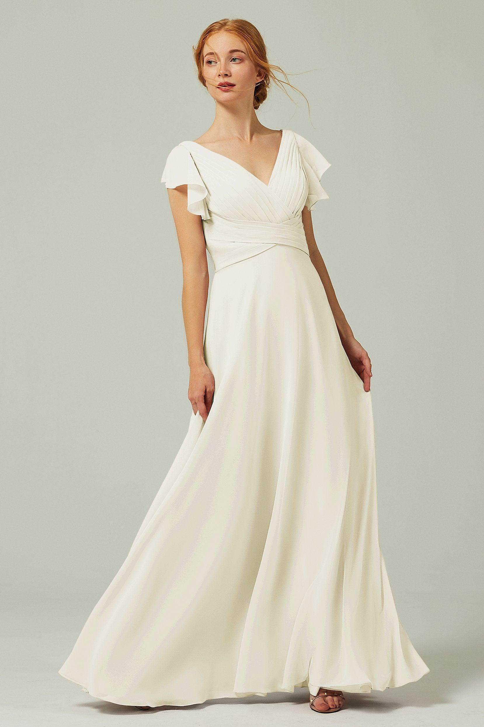 A-Line Floor Length Chiffon Bridesmaid Dress CB0302PS