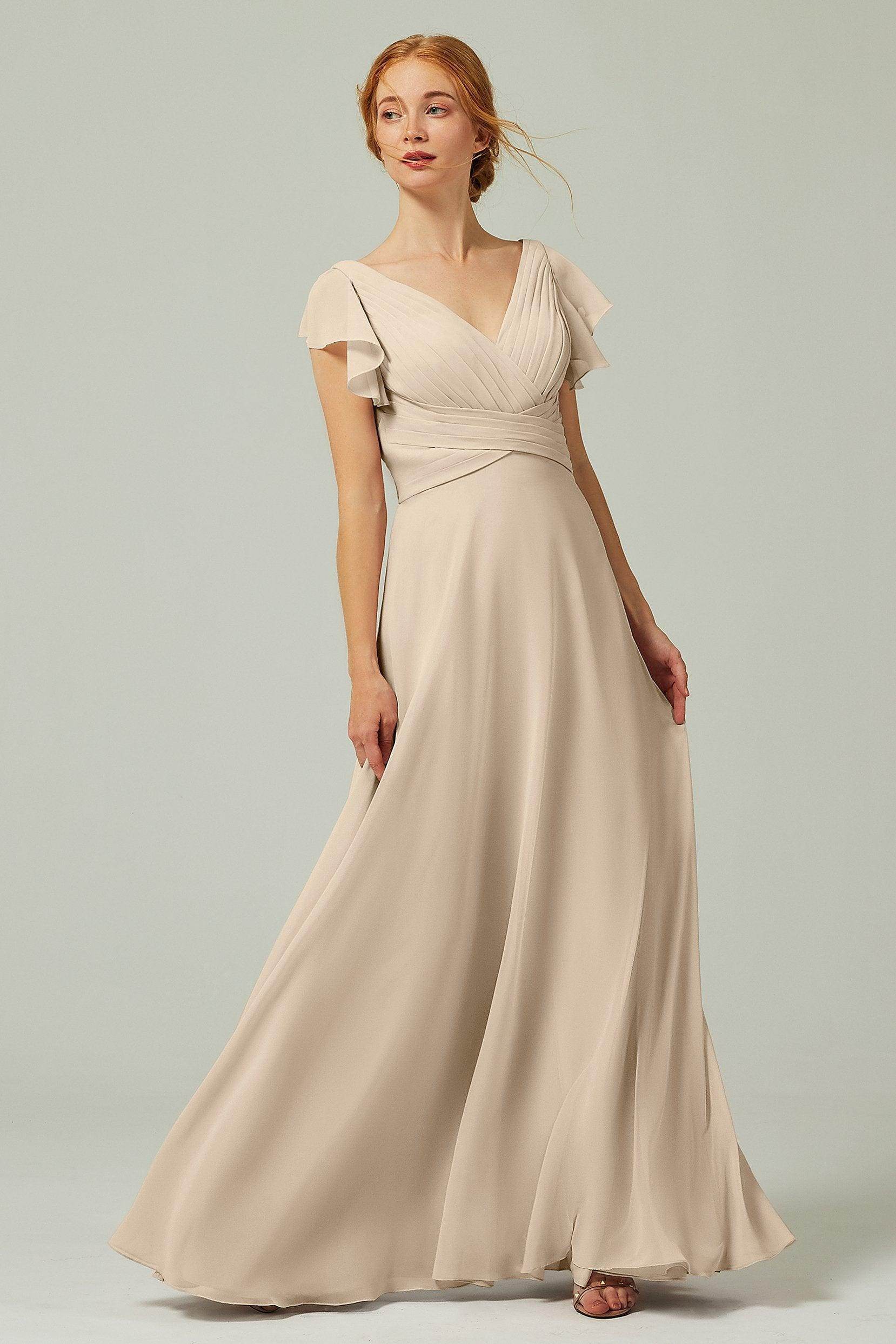 A-Line Floor Length Chiffon Bridesmaid Dress CB0302PS
