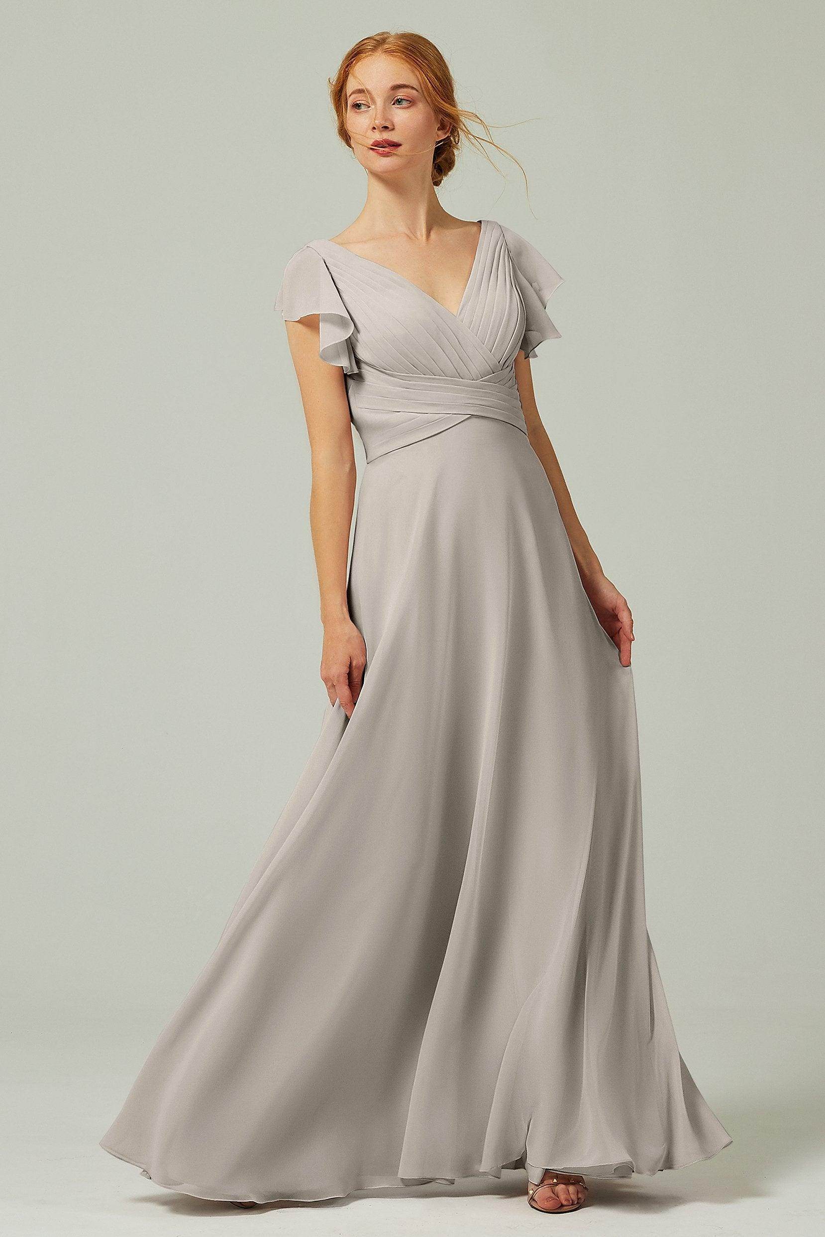 A-Line Floor Length Chiffon Bridesmaid Dress CB0302PS