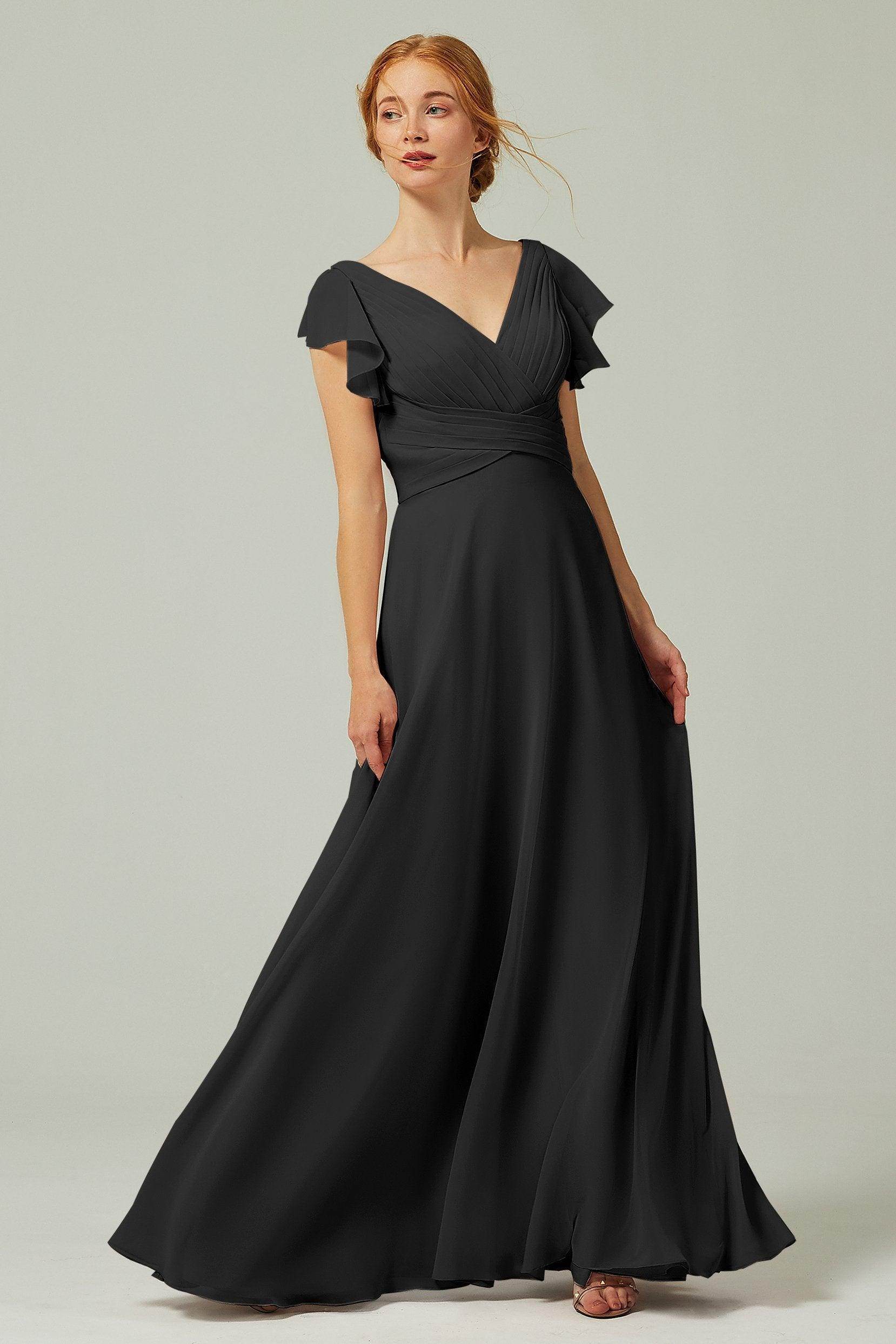 A-Line Floor Length Chiffon Bridesmaid Dress CB0302PS