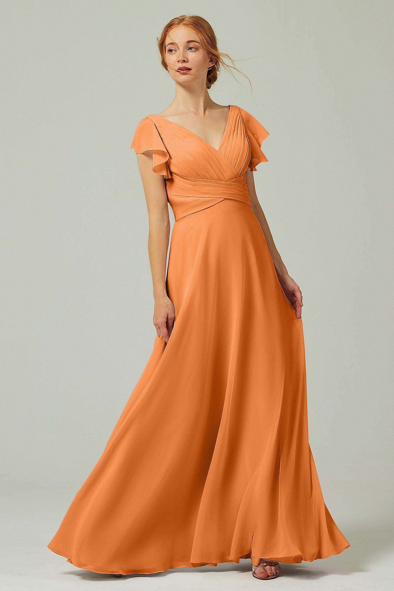 A-Line Floor Length Chiffon Bridesmaid Dress CB0302PS