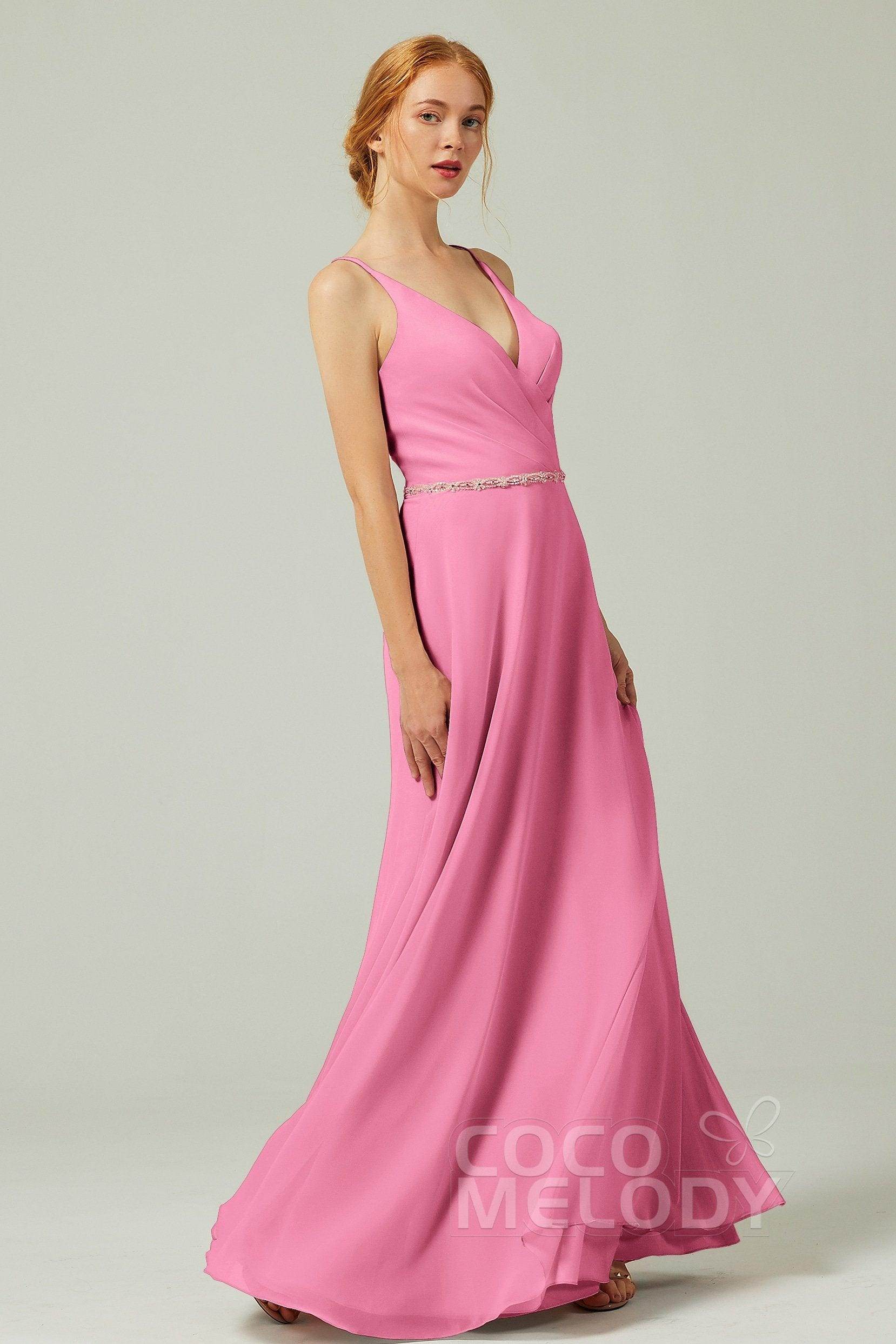 A-Line Floor Length Chiffon Bridesmaid Dress CB0303