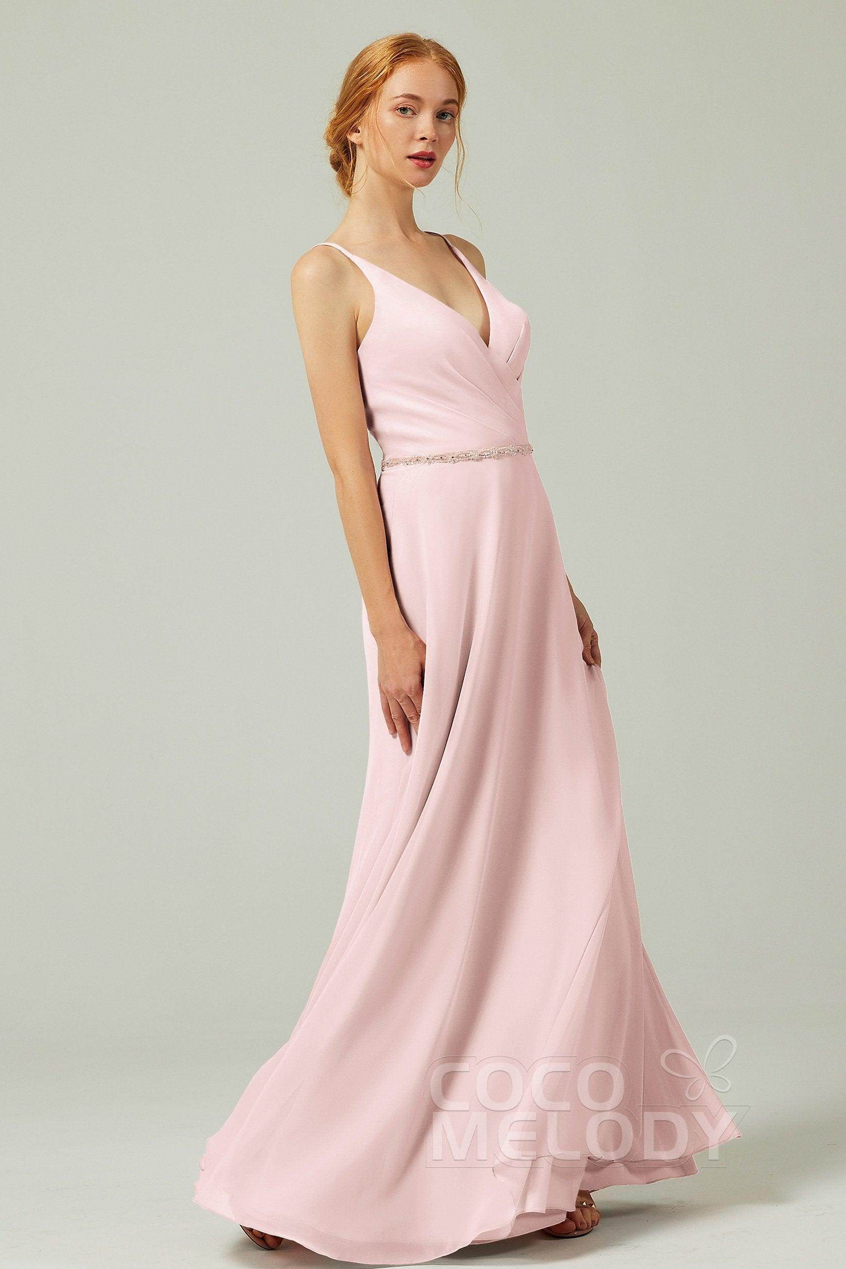 A-Line Floor Length Chiffon Bridesmaid Dress CB0303