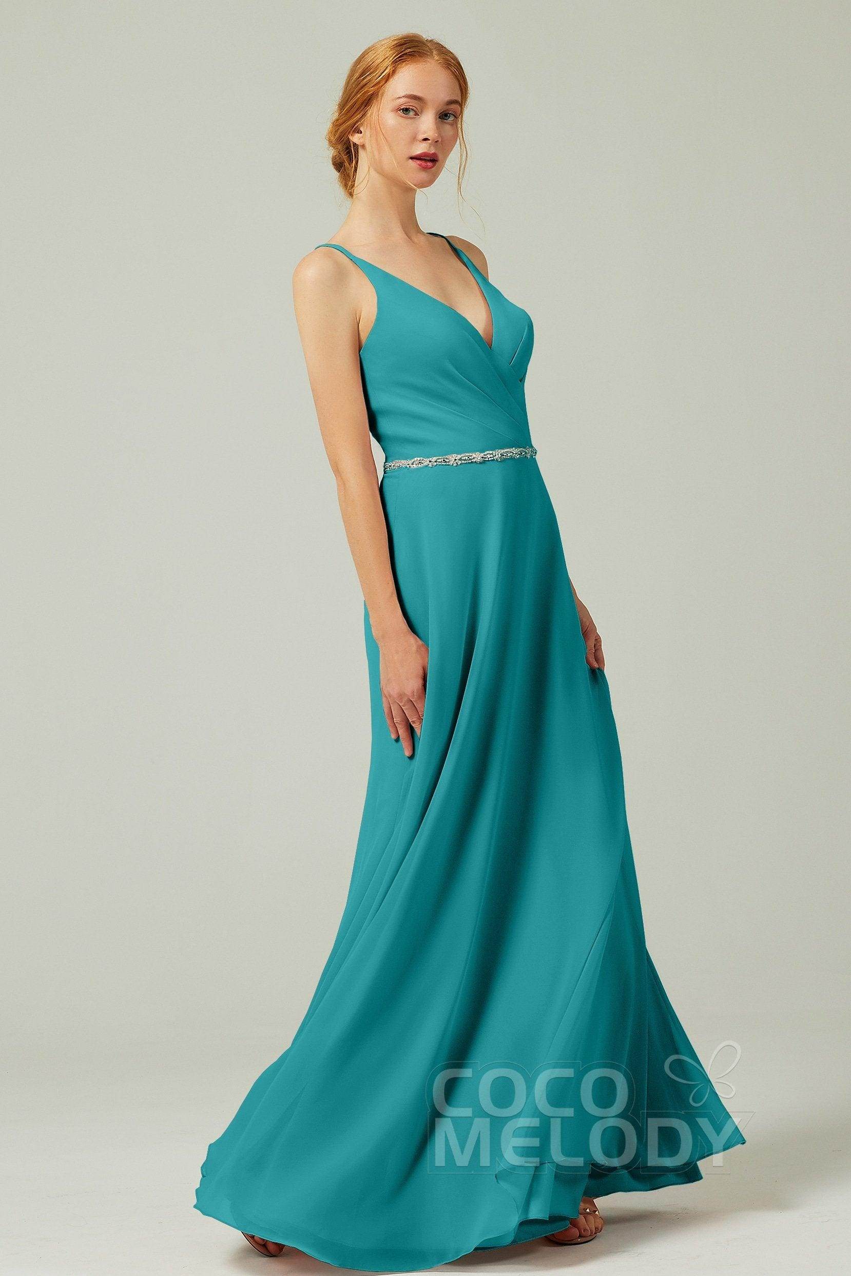 A-Line Floor Length Chiffon Bridesmaid Dress CB0303