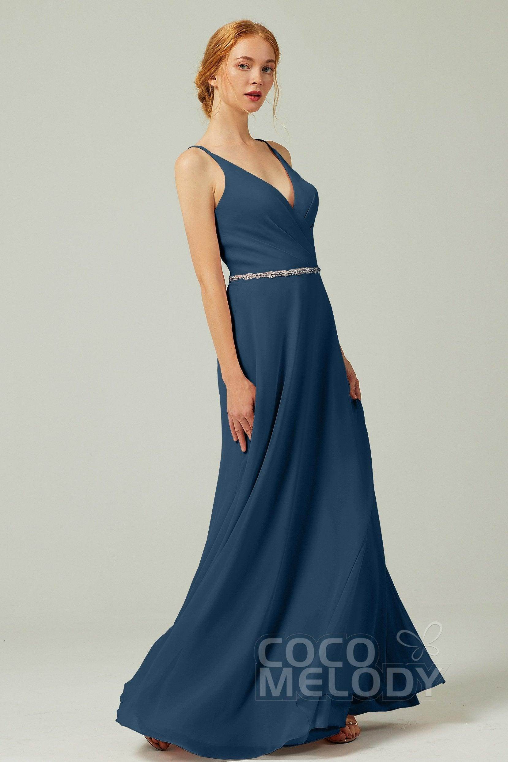 A-Line Floor Length Chiffon Bridesmaid Dress CB0303