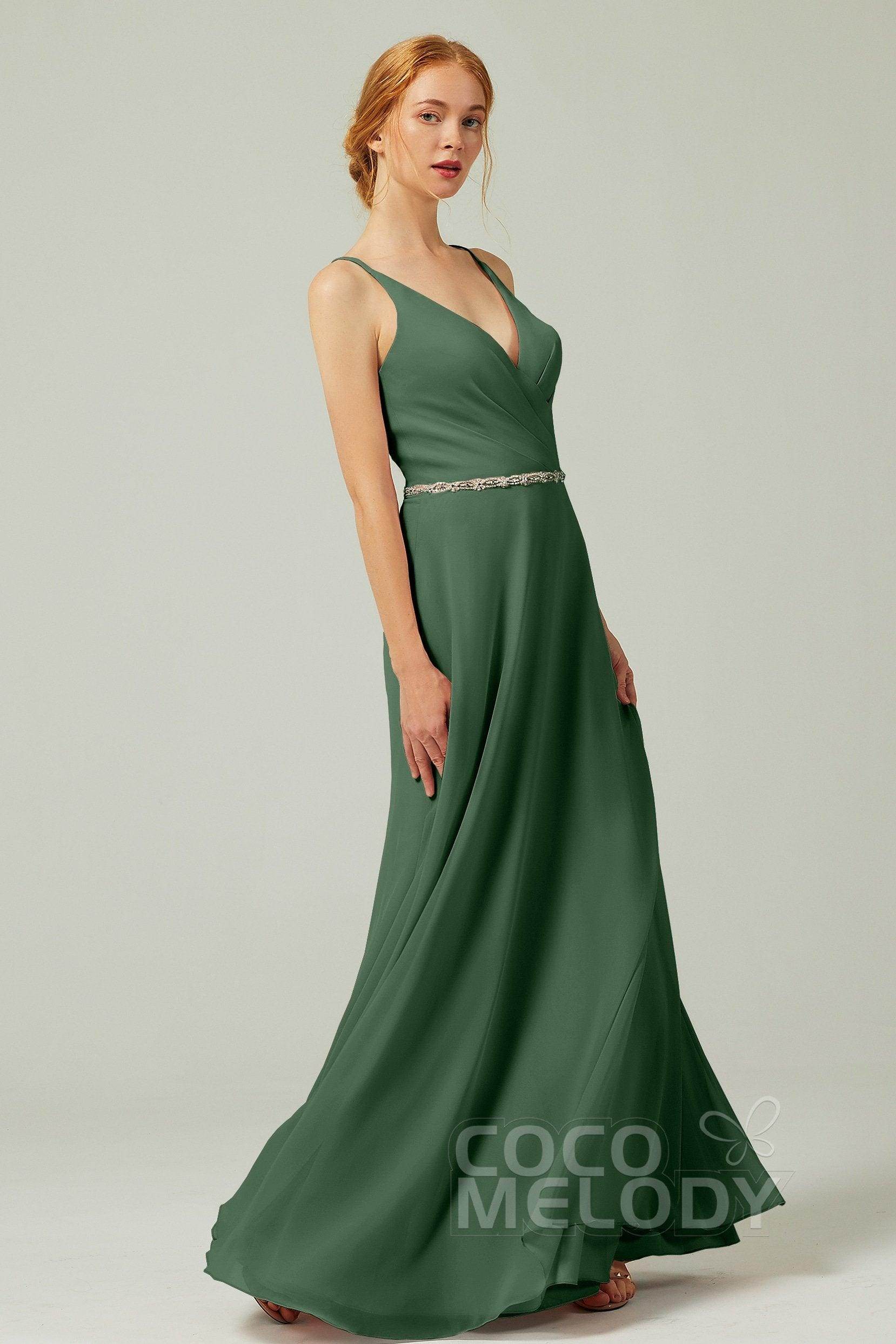 A-Line Floor Length Chiffon Bridesmaid Dress CB0303