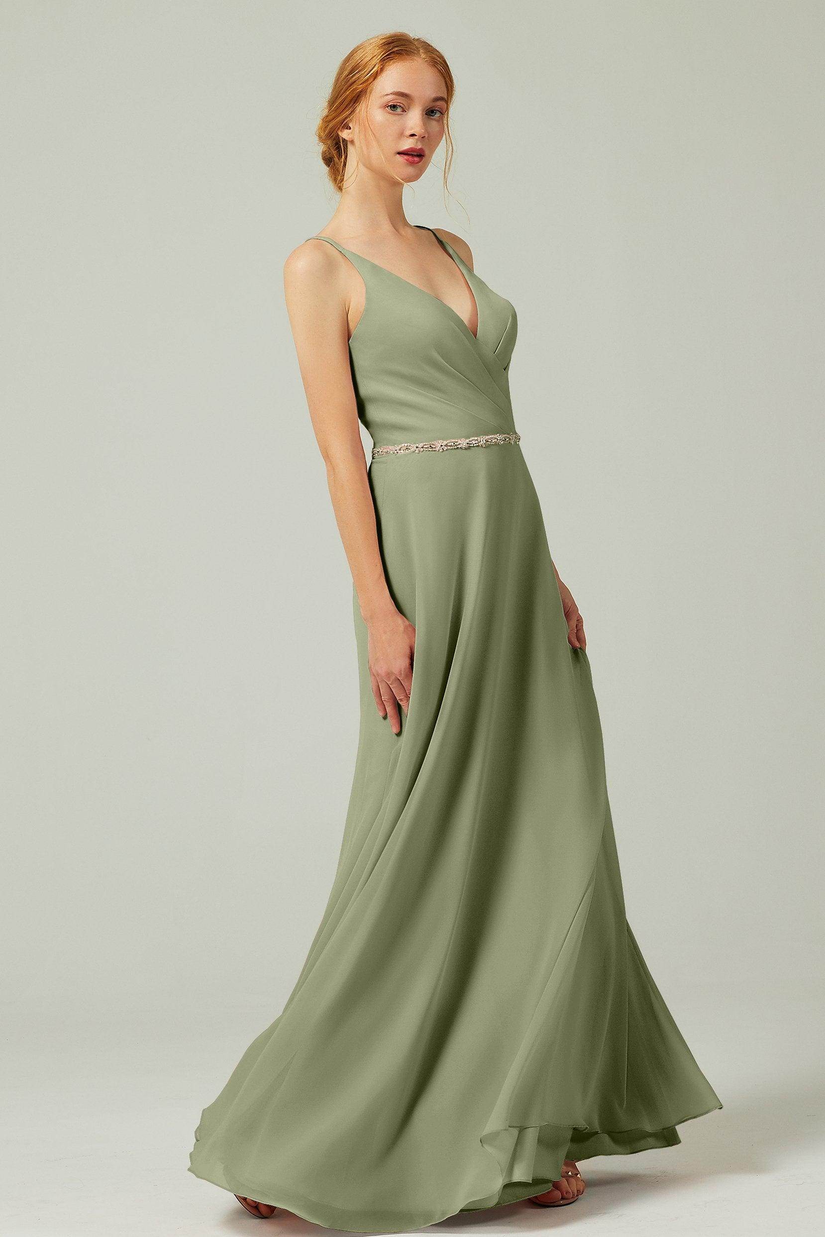 A-Line Floor Length Chiffon Bridesmaid Dress CB0303