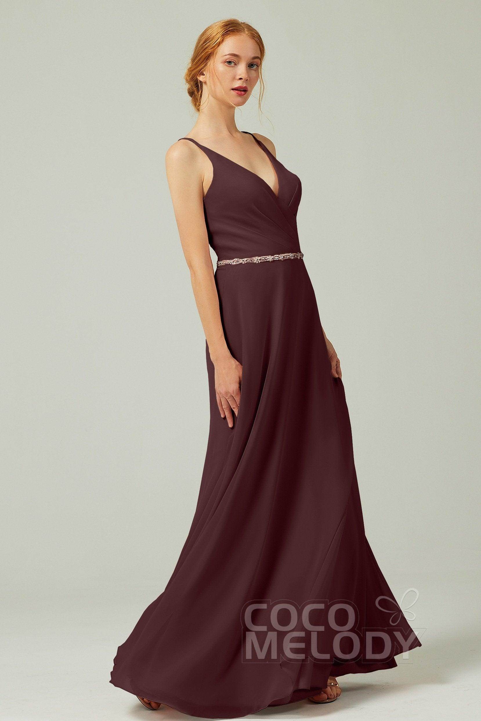 A-Line Floor Length Chiffon Bridesmaid Dress CB0303