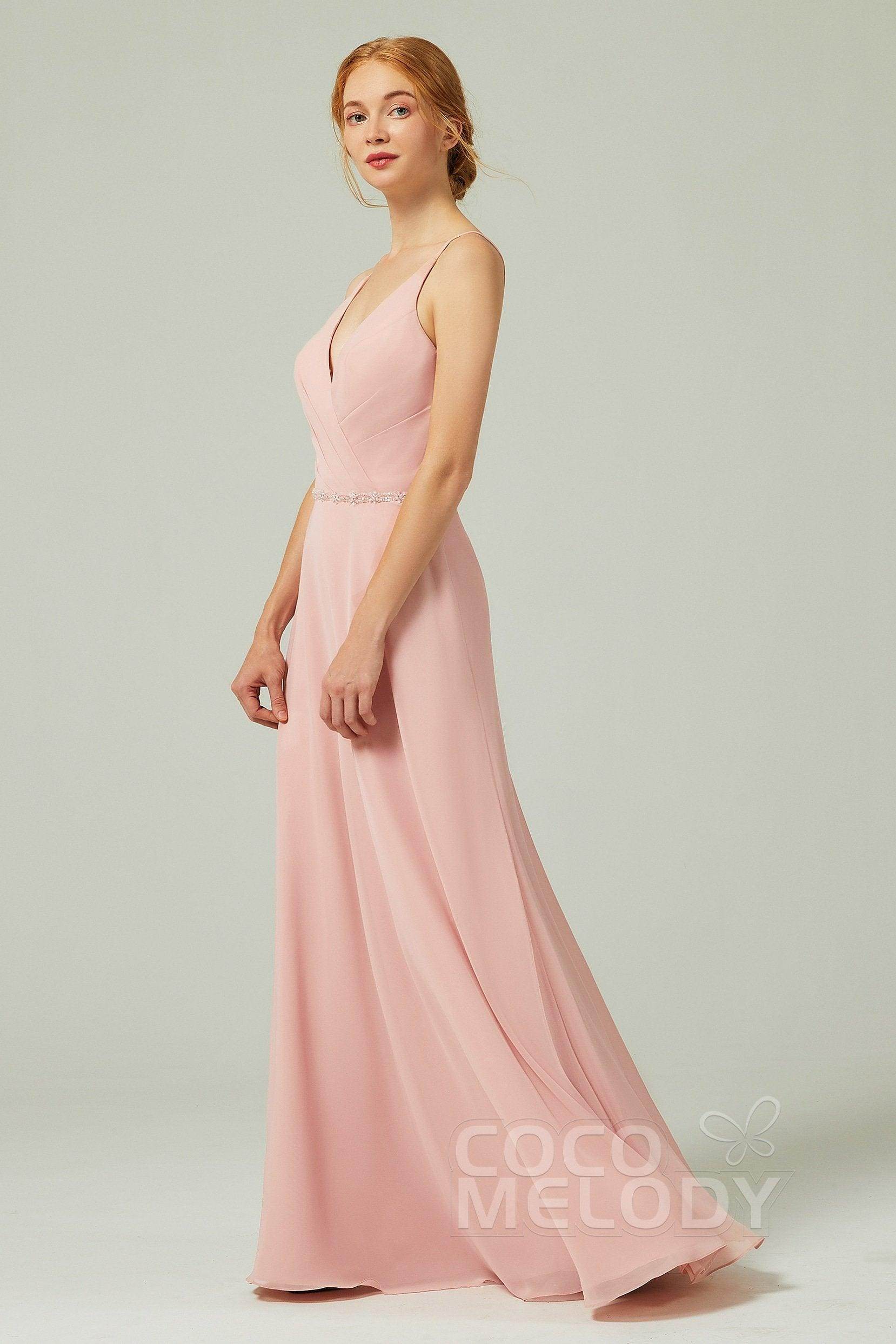 A-Line Floor Length Chiffon Bridesmaid Dress CB0303