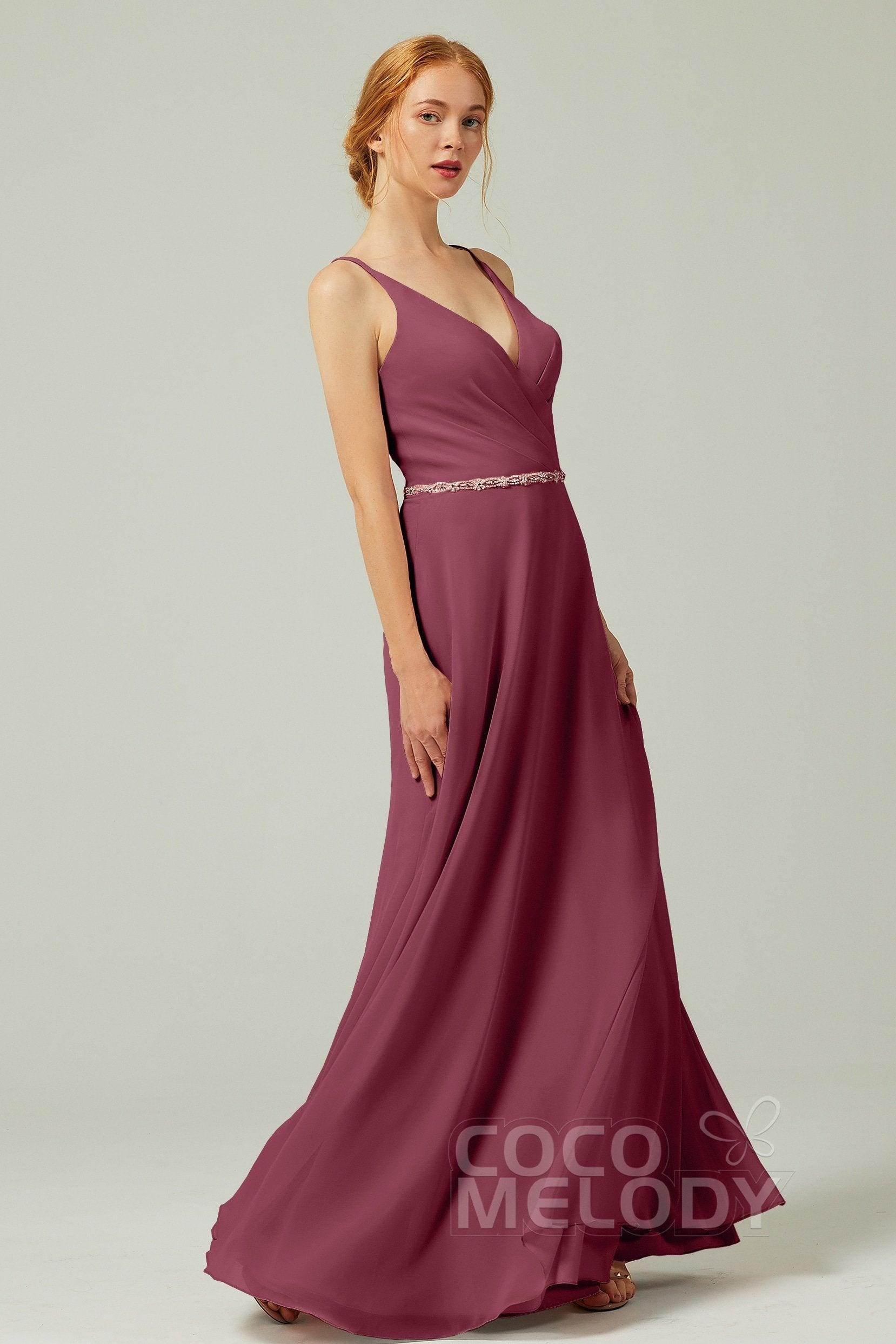 A-Line Floor Length Chiffon Bridesmaid Dress CB0303