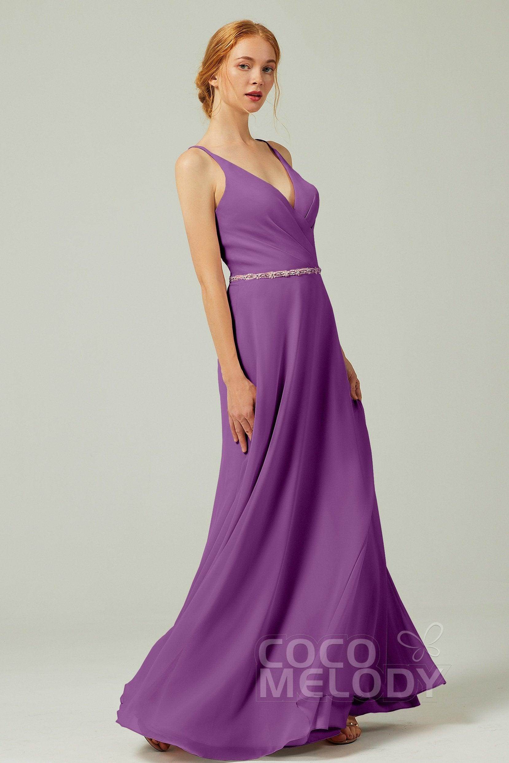A-Line Floor Length Chiffon Bridesmaid Dress CB0303