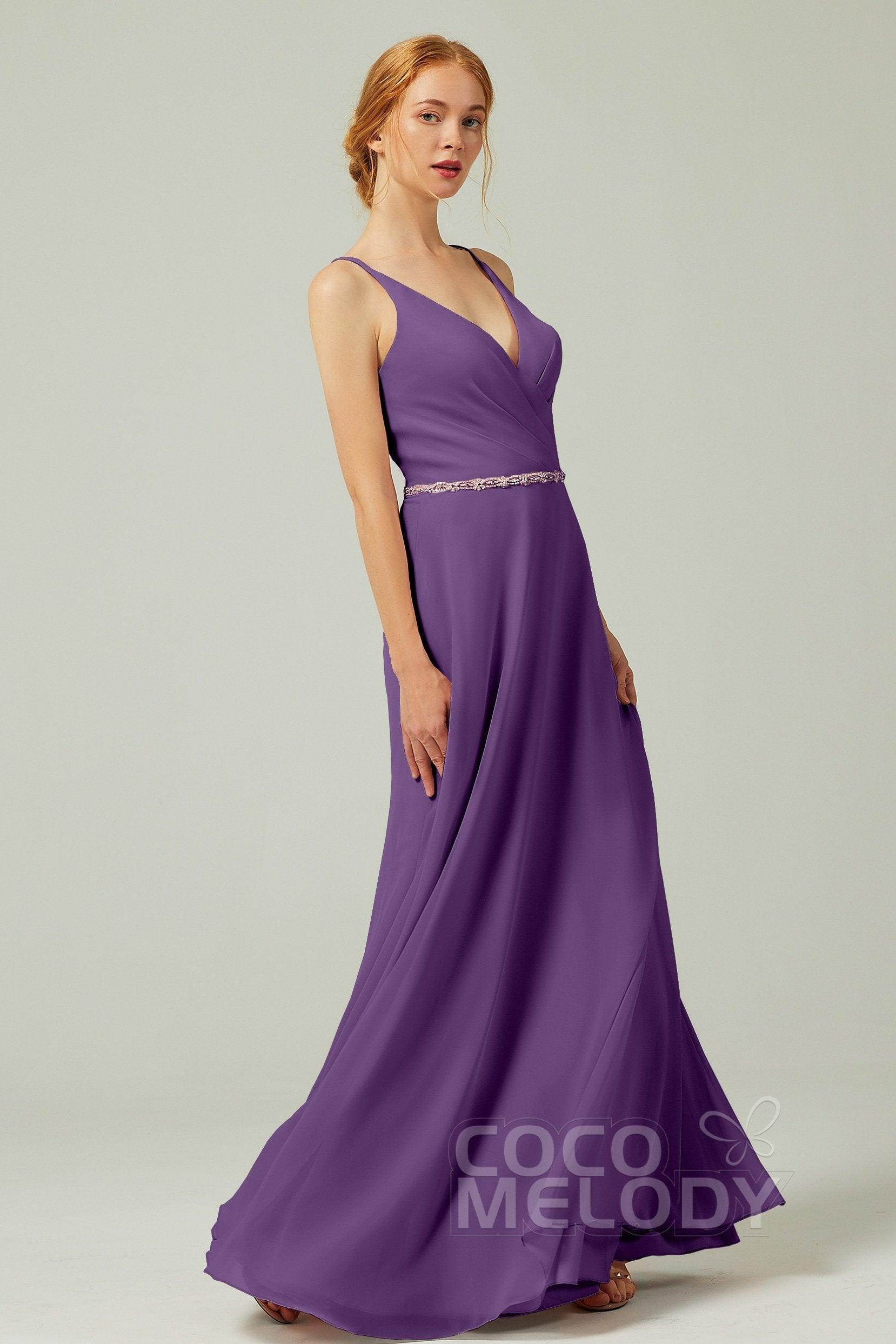 A-Line Floor Length Chiffon Bridesmaid Dress CB0303