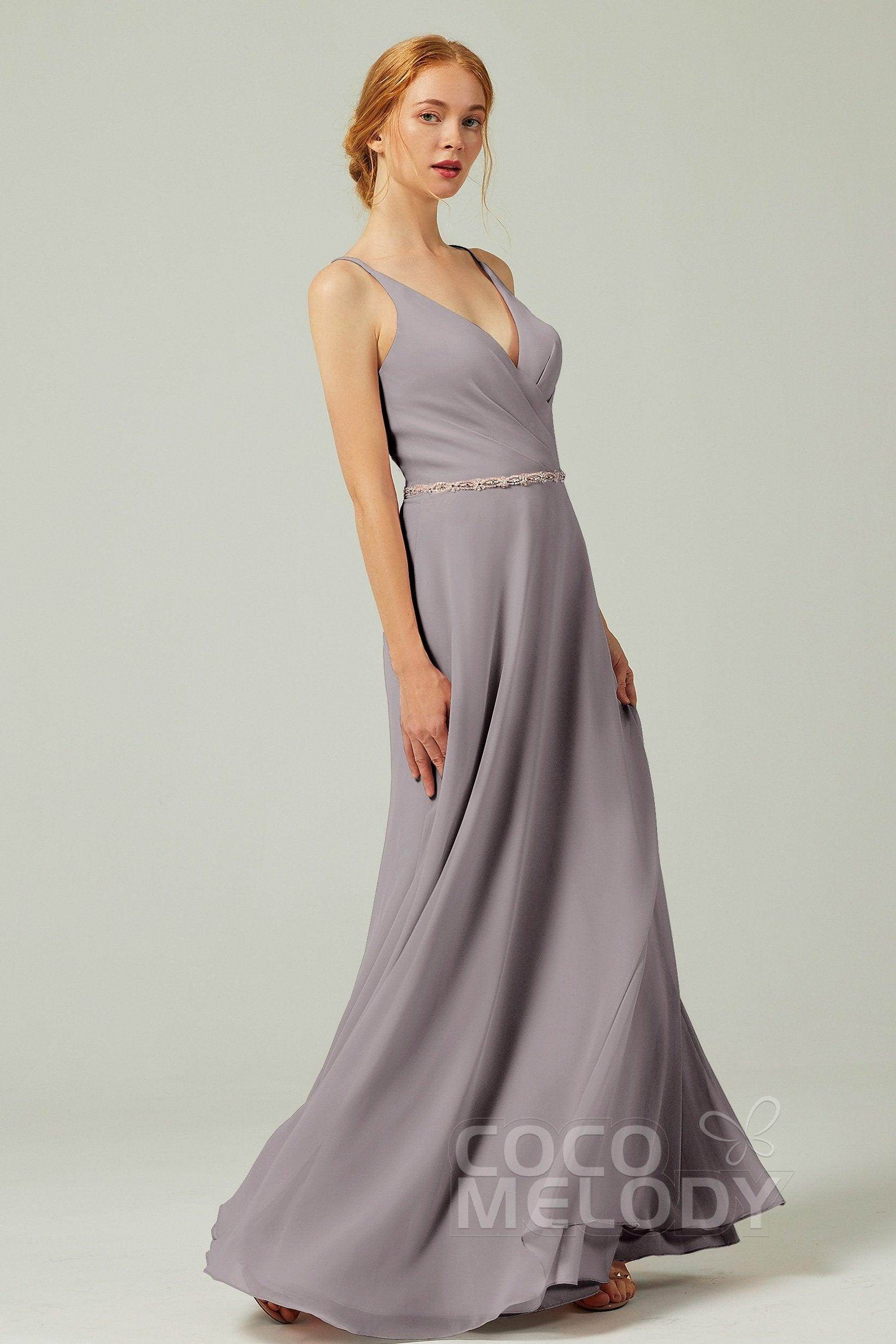 A-Line Floor Length Chiffon Bridesmaid Dress CB0303