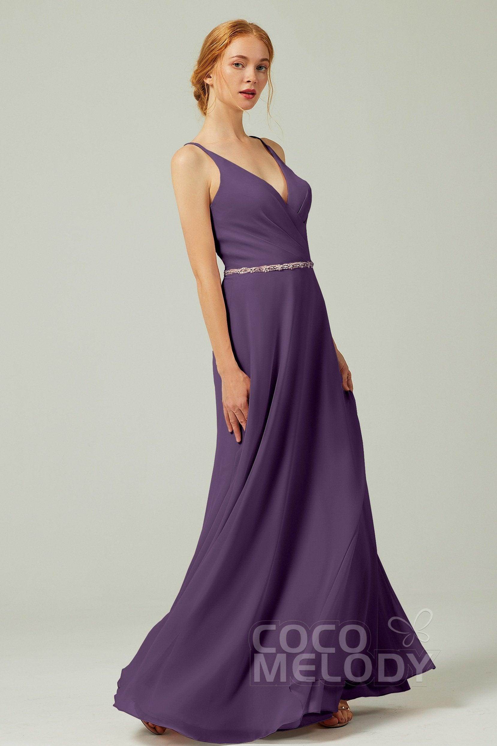A-Line Floor Length Chiffon Bridesmaid Dress CB0303