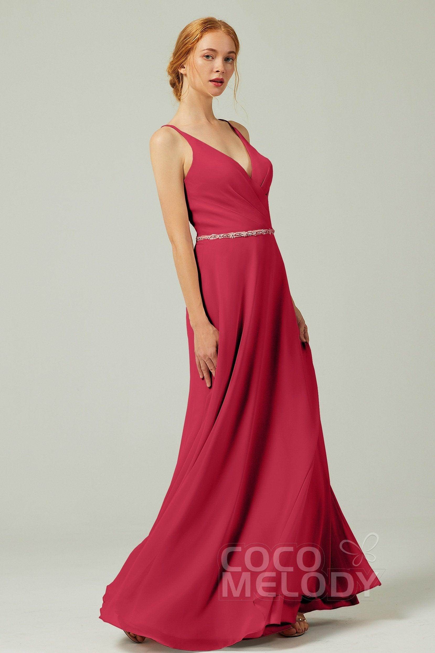 A-Line Floor Length Chiffon Bridesmaid Dress CB0303