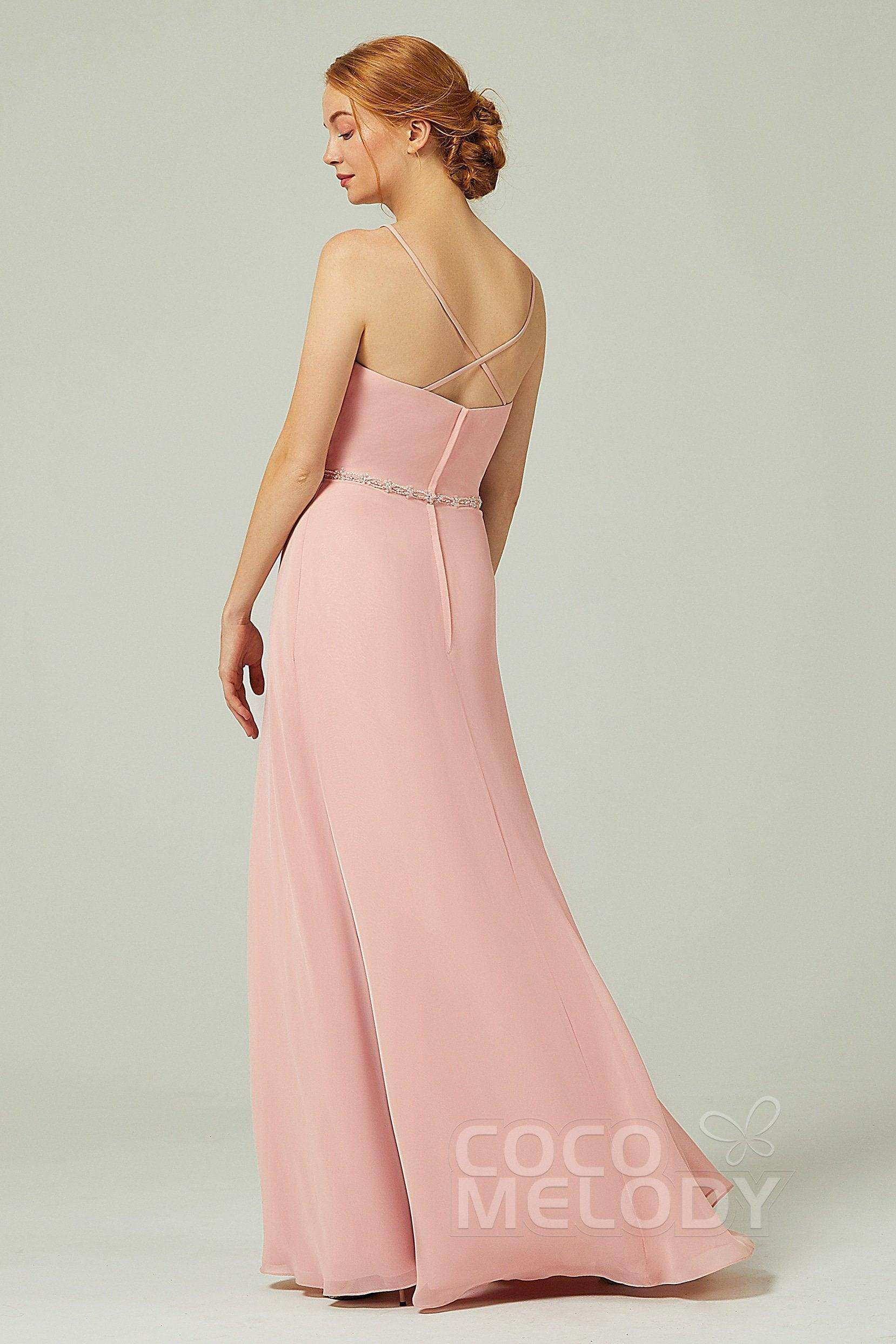 A-Line Floor Length Chiffon Bridesmaid Dress CB0303