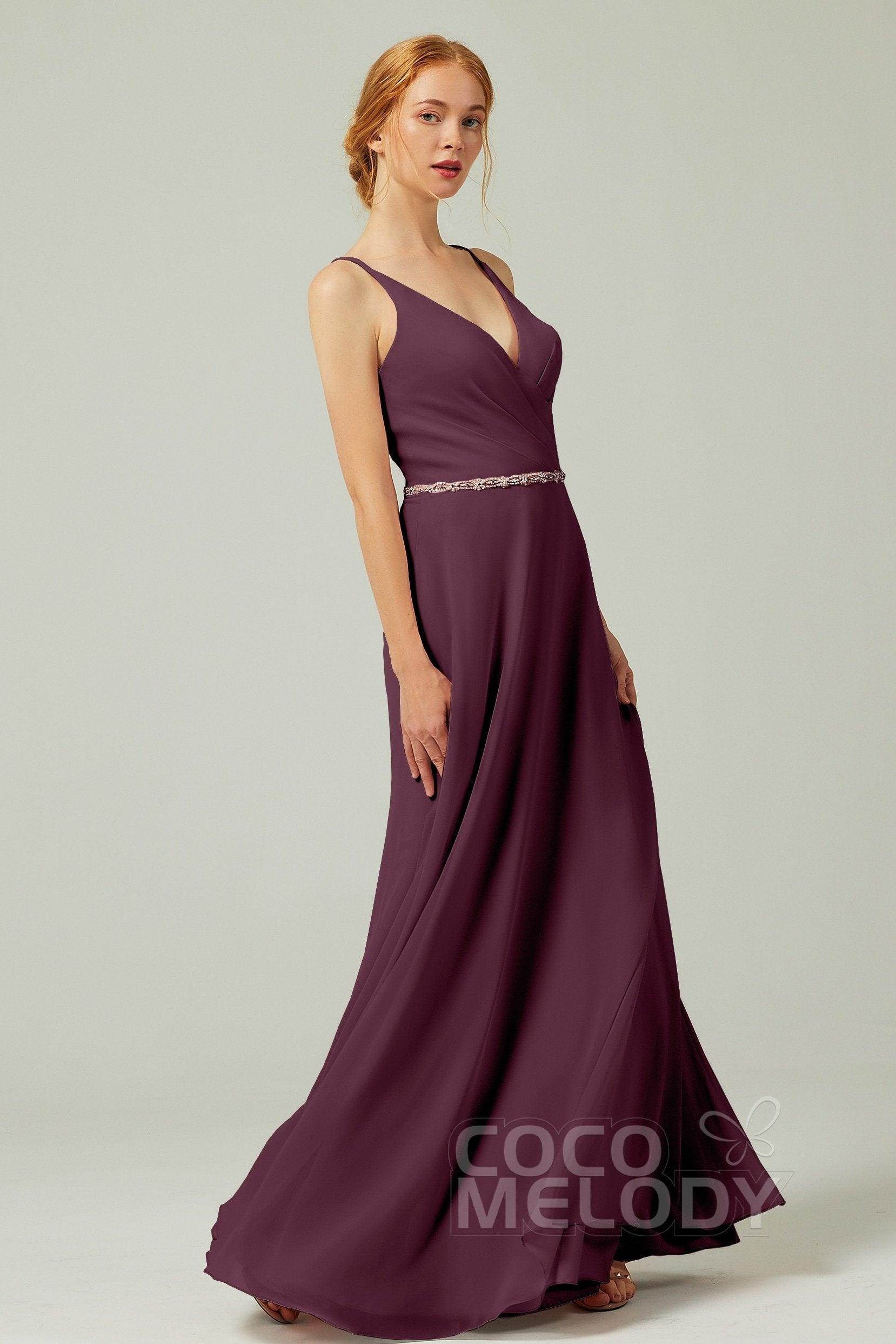 A-Line Floor Length Chiffon Bridesmaid Dress CB0303
