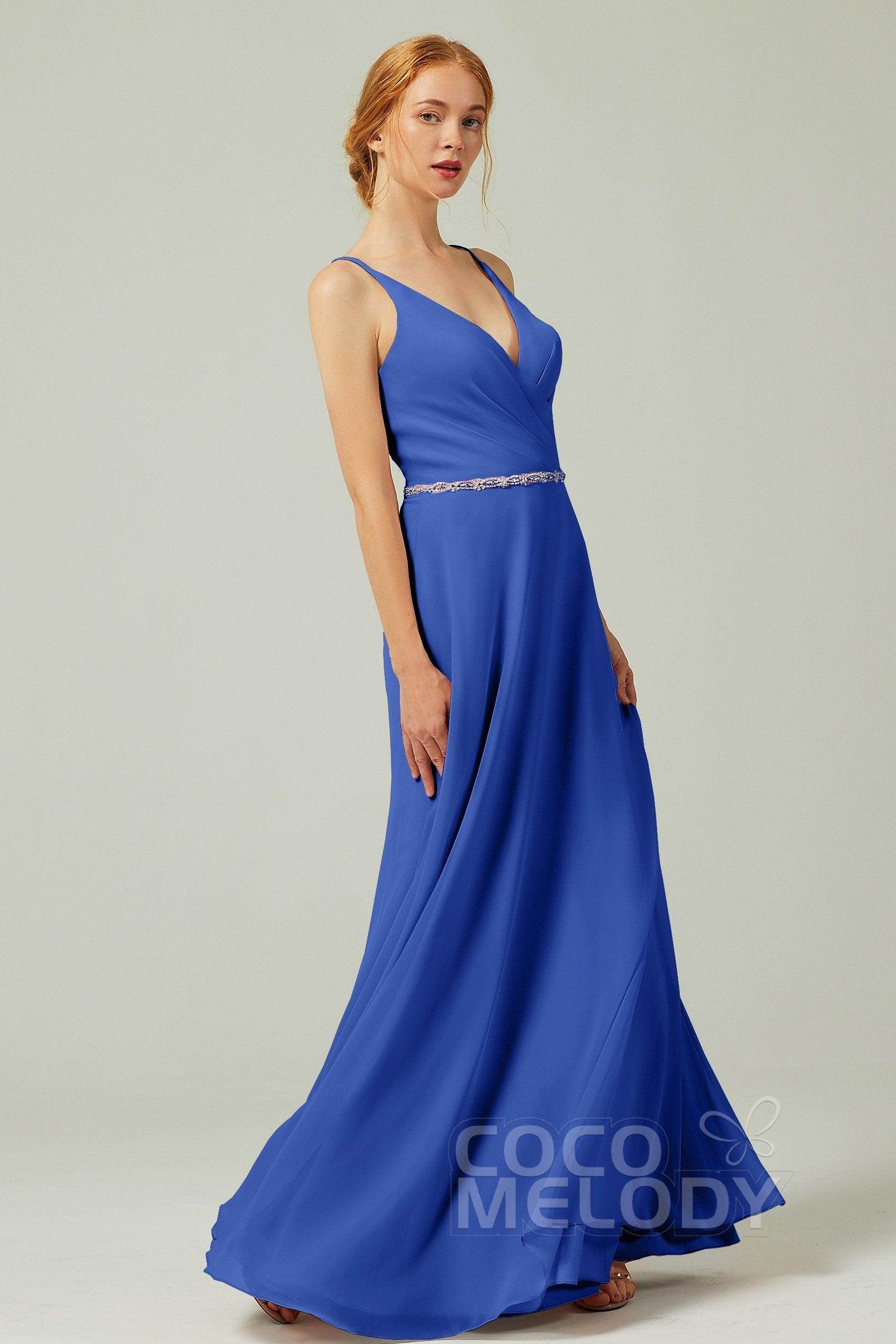 A-Line Floor Length Chiffon Bridesmaid Dress CB0303