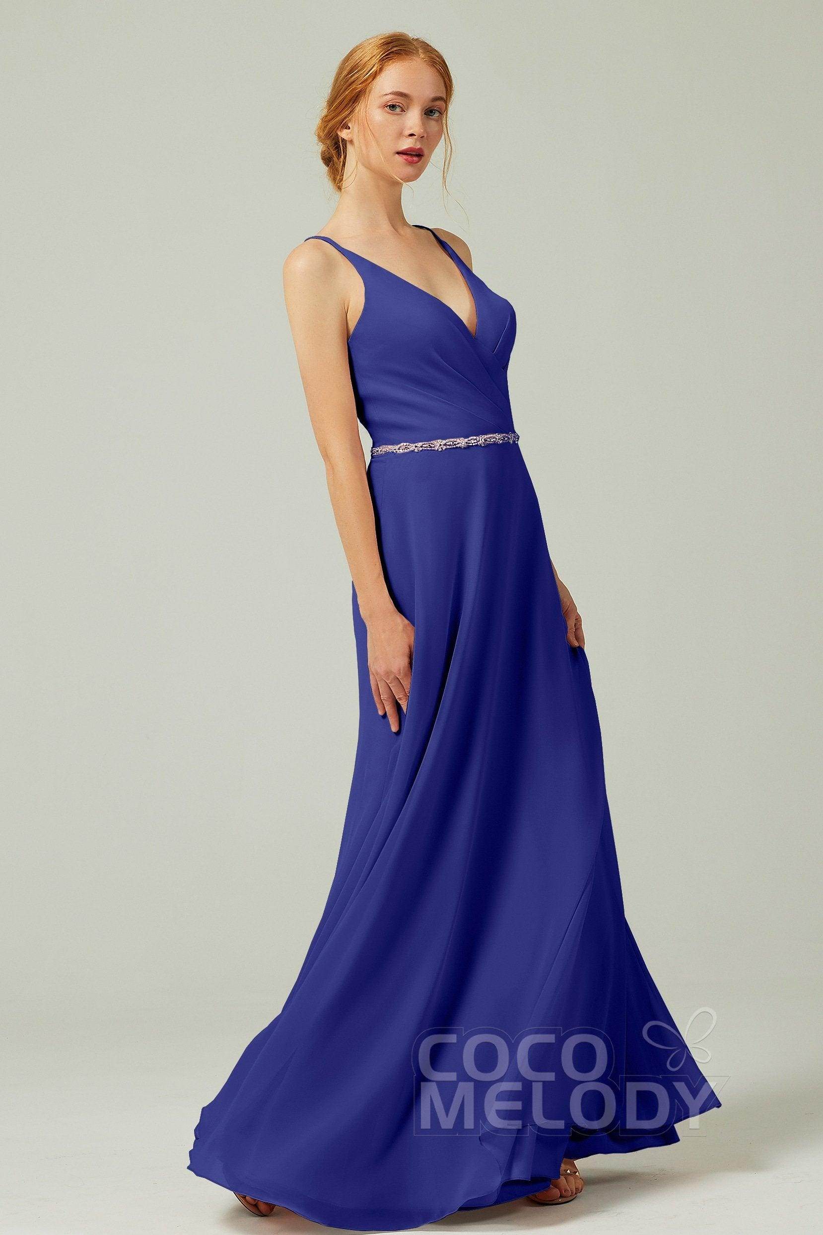 A-Line Floor Length Chiffon Bridesmaid Dress CB0303
