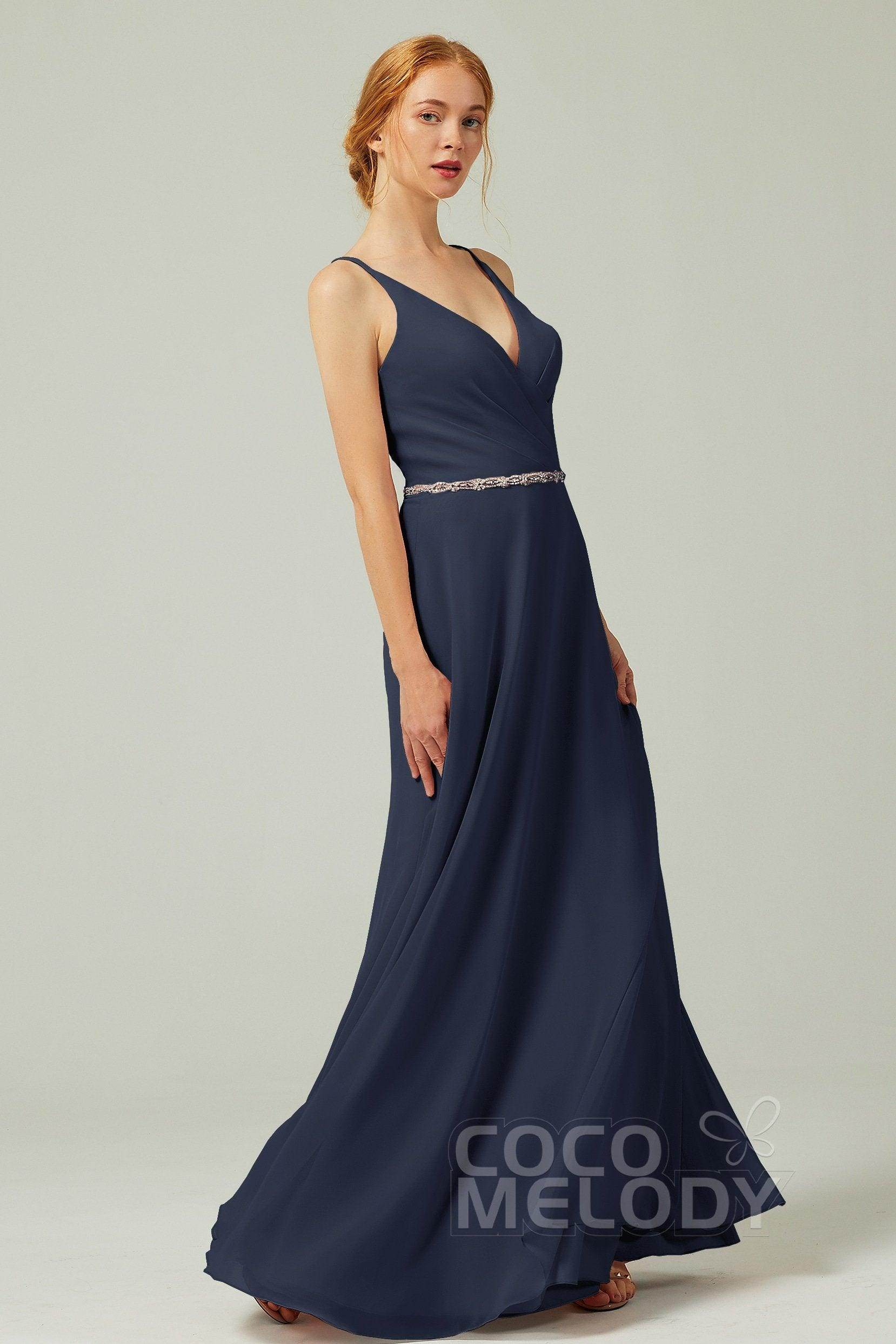A-Line Floor Length Chiffon Bridesmaid Dress CB0303