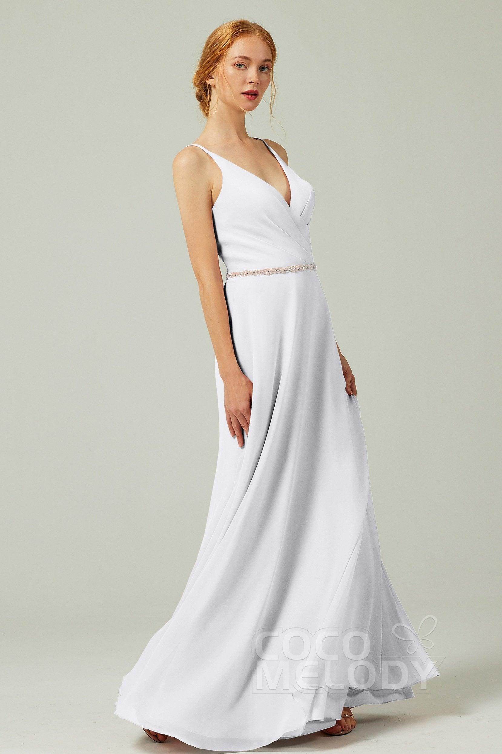 A-Line Floor Length Chiffon Bridesmaid Dress CB0303