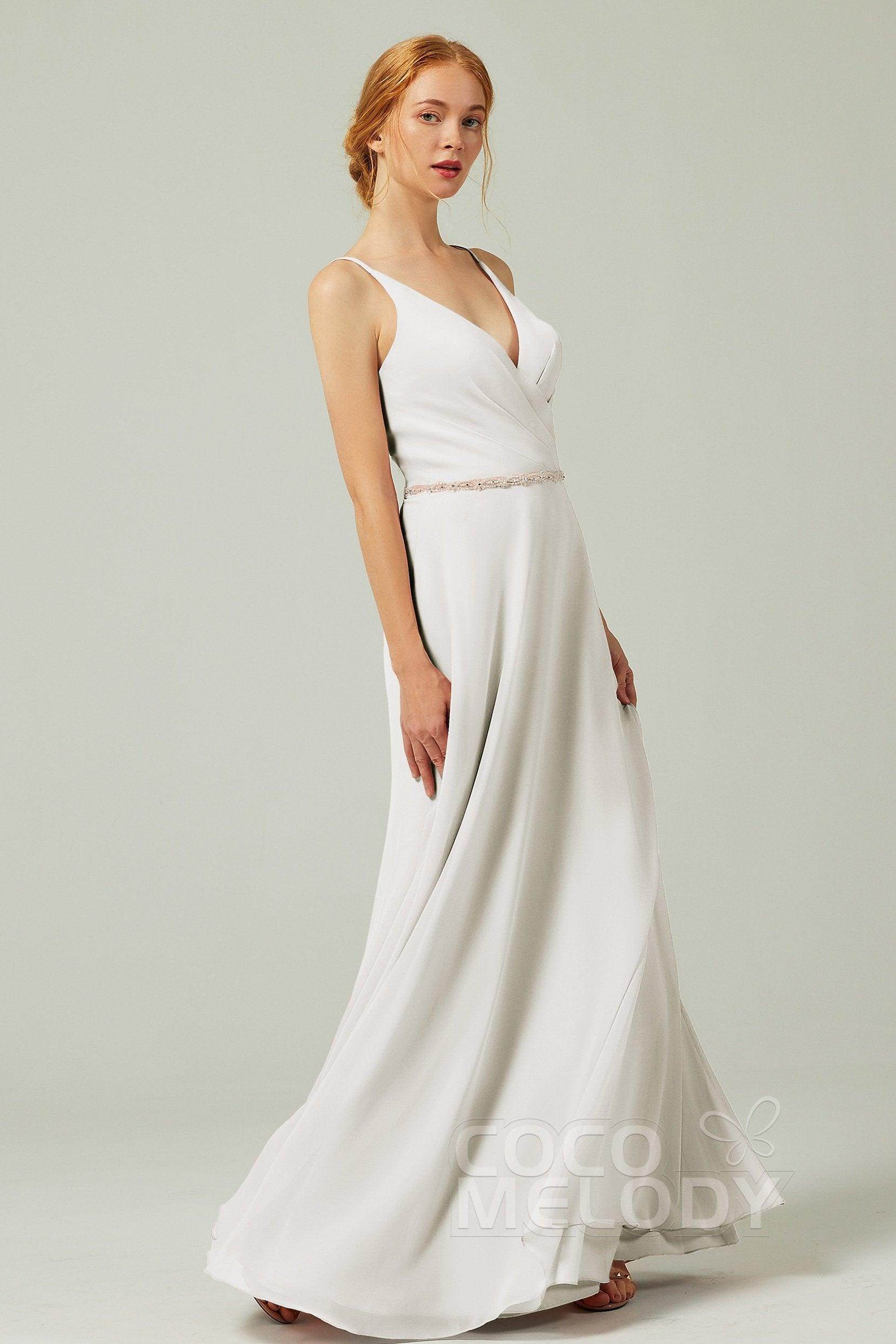A-Line Floor Length Chiffon Bridesmaid Dress CB0303